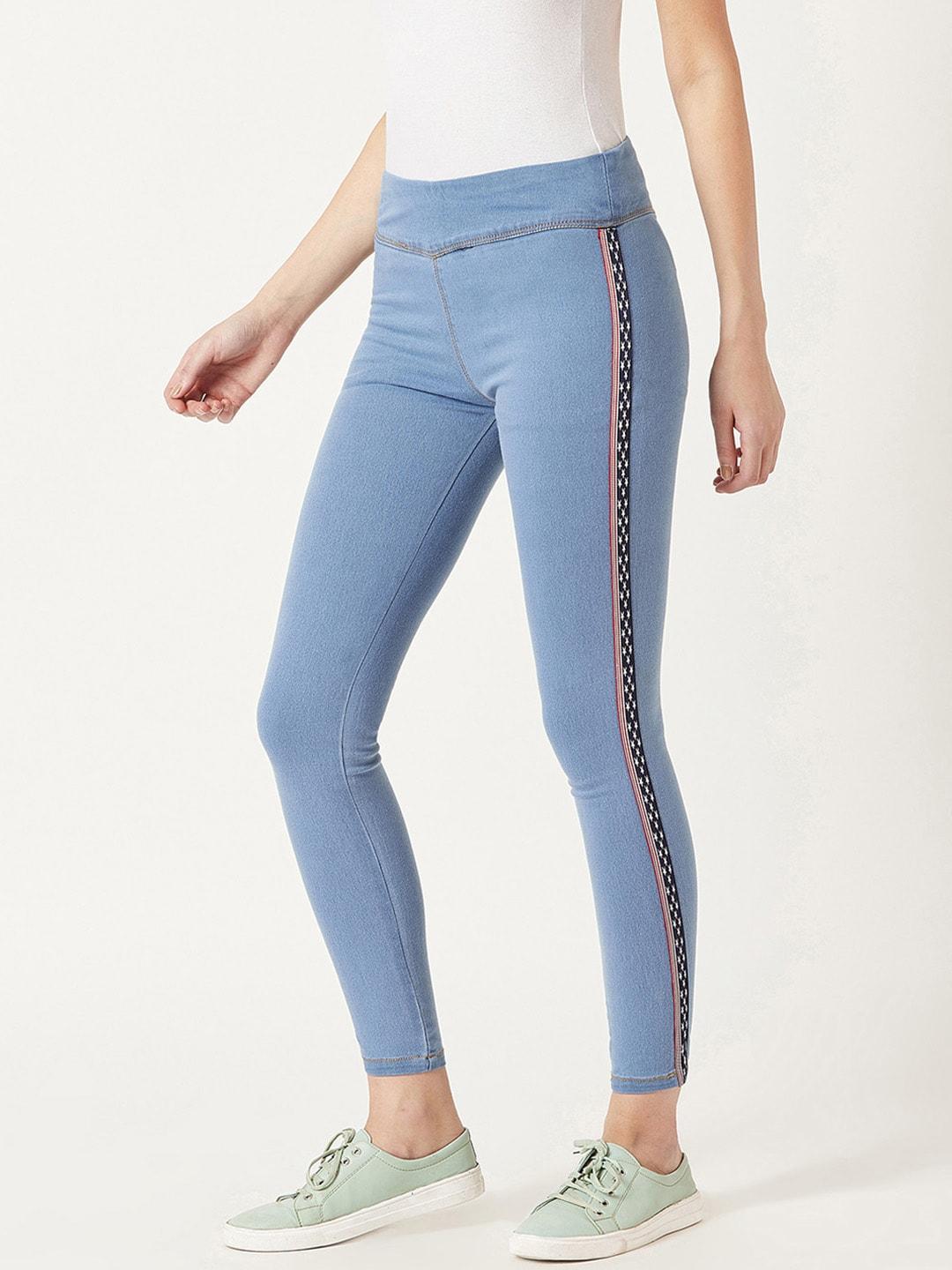 Miss Chase Women Blue Solid Skinny-Fit Jeggings