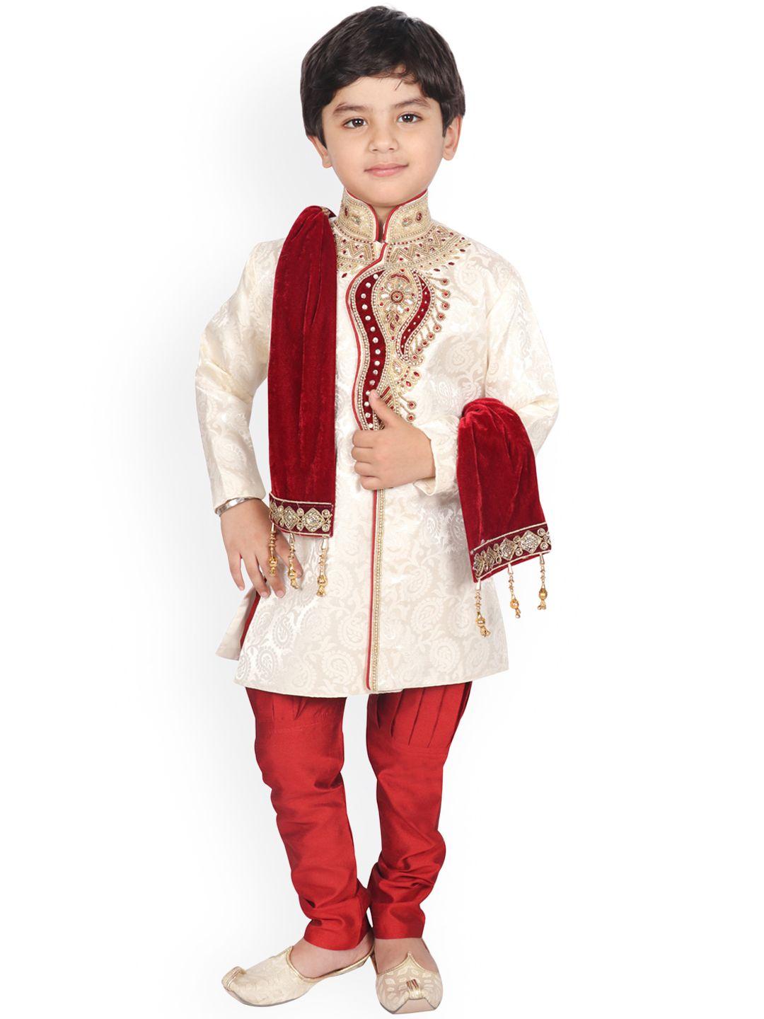 sg-yuvraj-sherwani-boys-white-&-red-sherwani-set