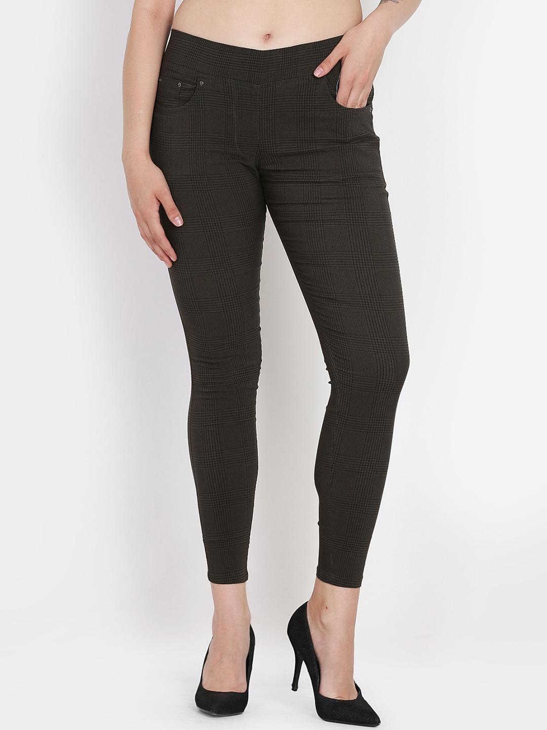 westwood-women-green-checked-jeggings