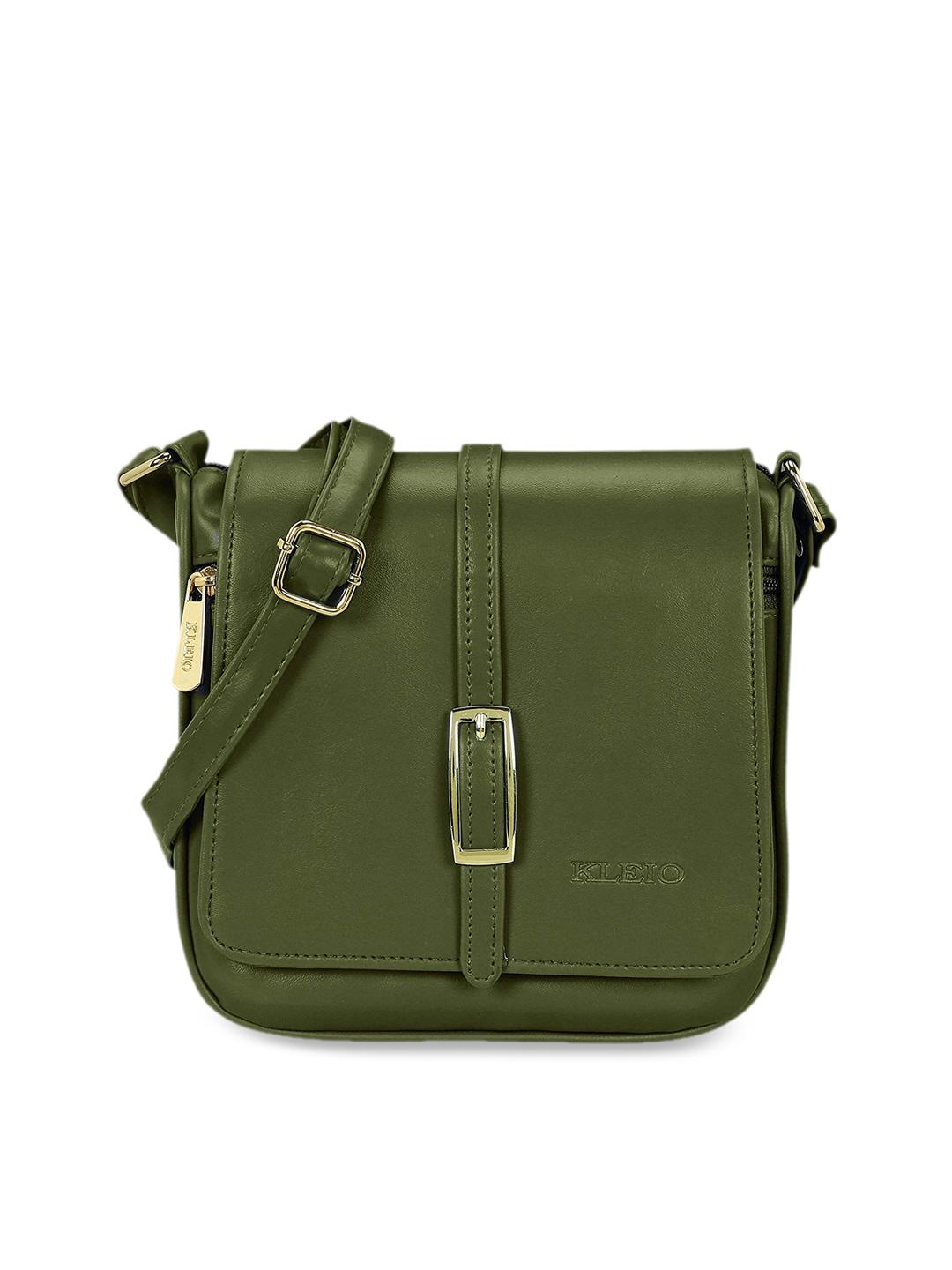 KLEIO Green Solid Sling Bag