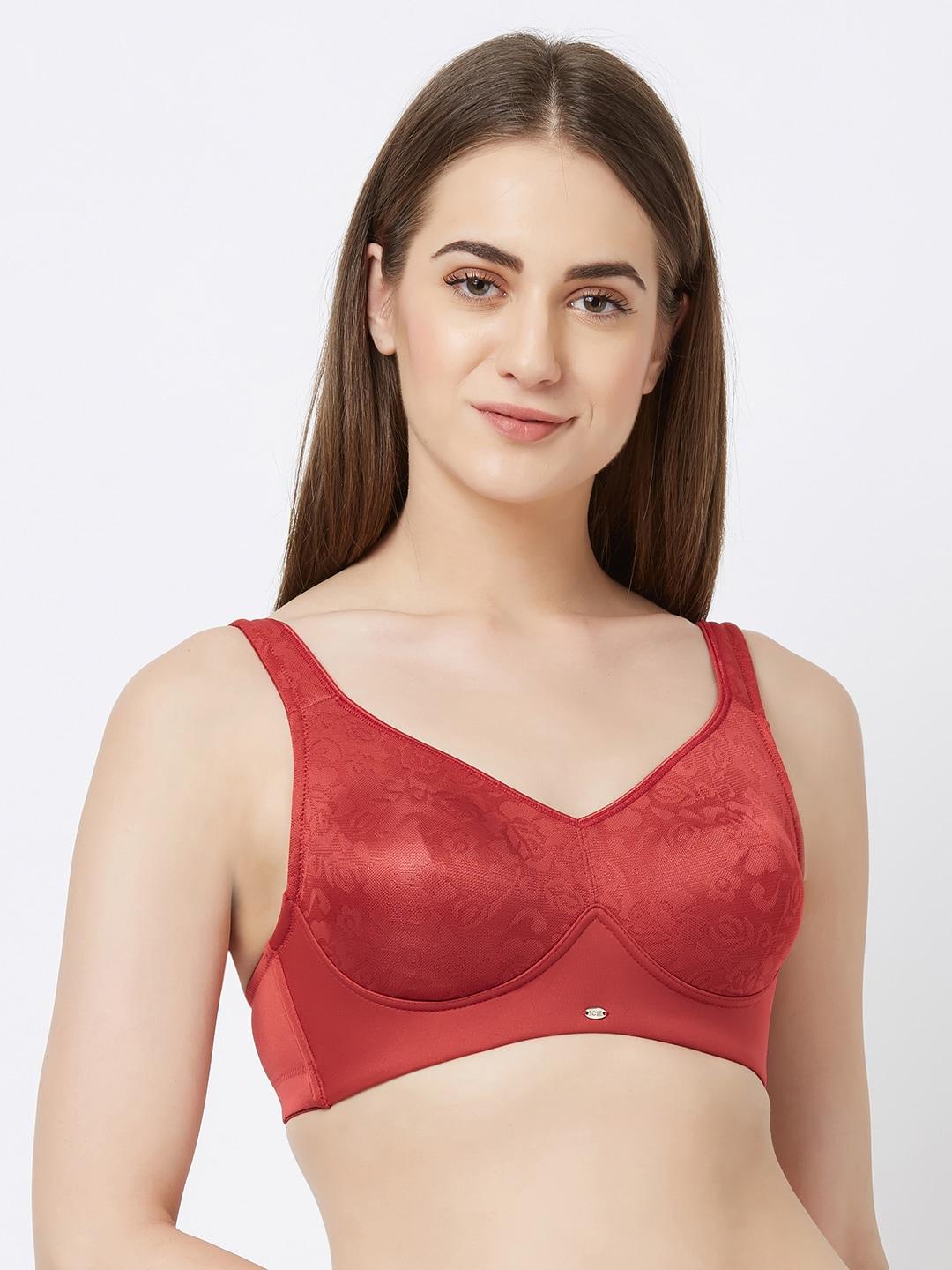 Soie Red Solid Non-Wired Non Padded Everyday Bra CB-325