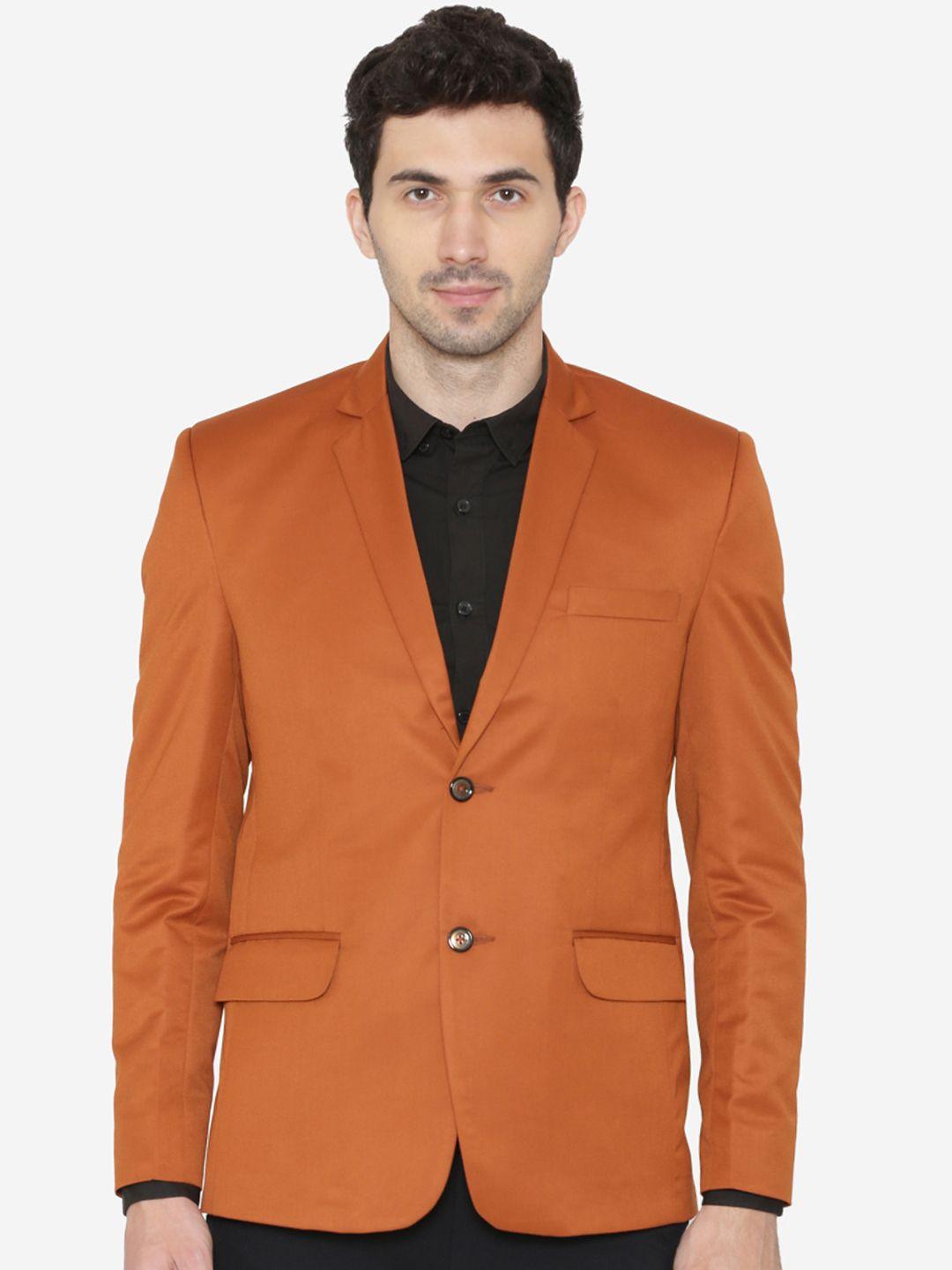 wintage-men-orange-solid-regular-fit-single-breasted-blazer