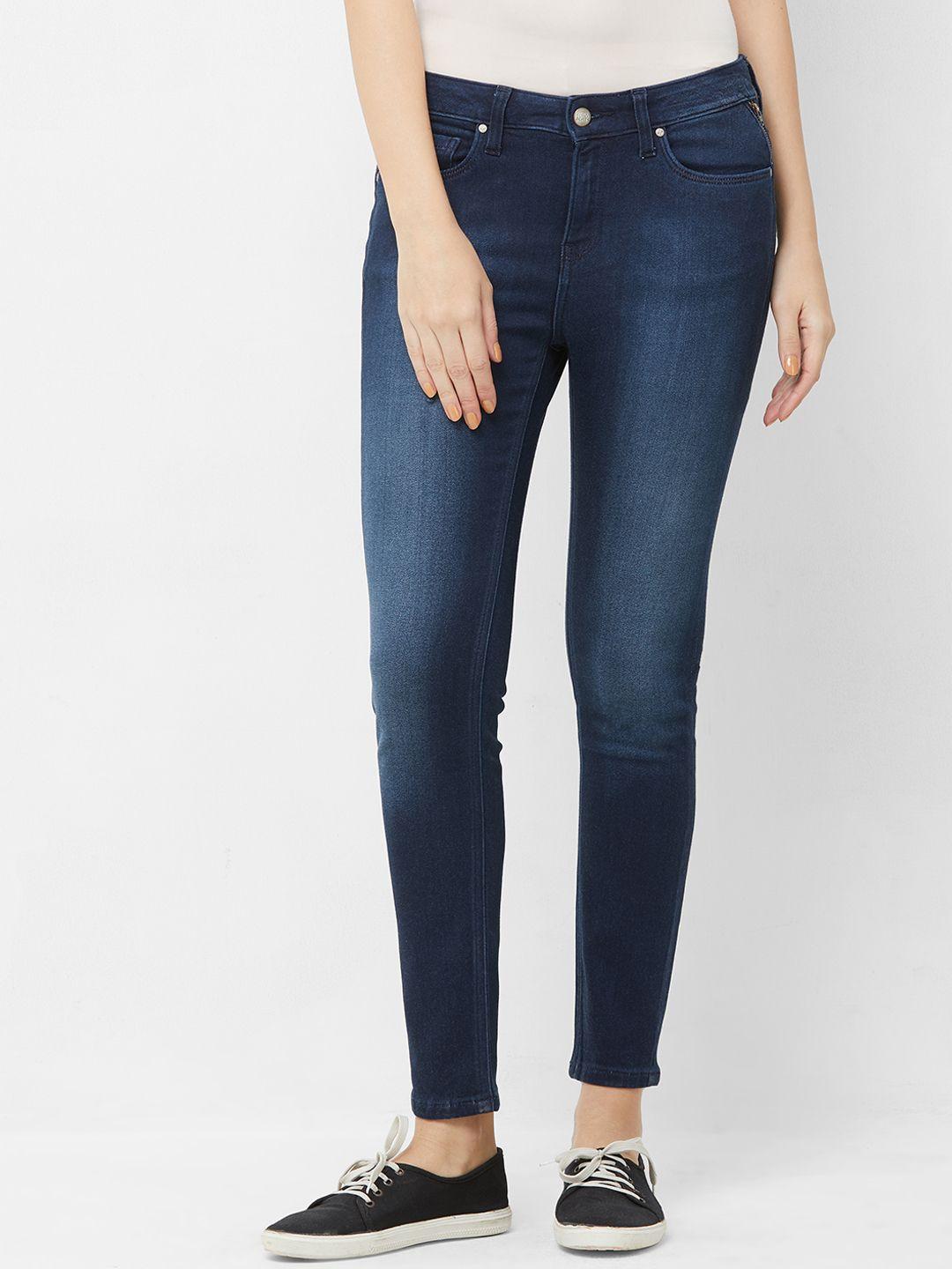 Fusion Beats Women Blue Regular Fit Mid-Rise Clean Look Jeans