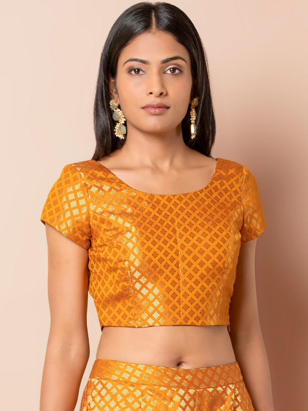 indya-women-mustard-yellow-printed-top