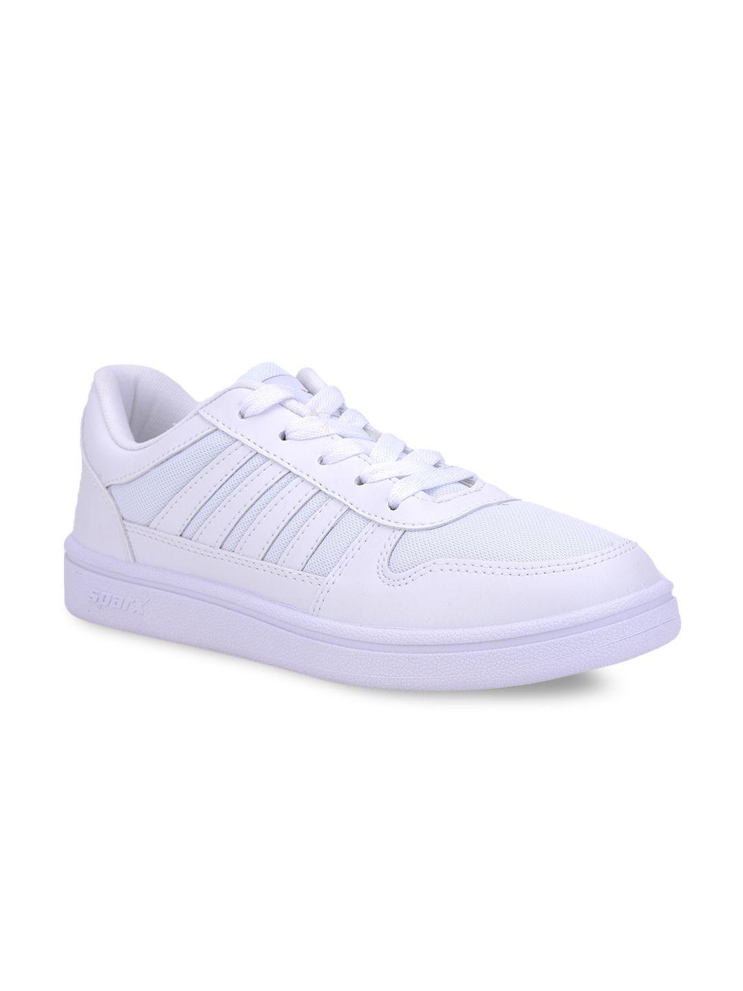 Sparx Men White Solid Sneakers