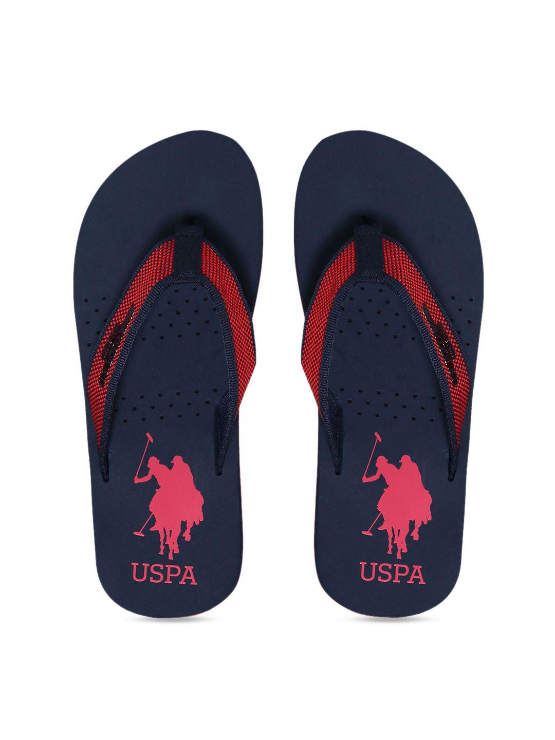 U.S. Polo Assn. Men Red Solid Thong Flip-Flops