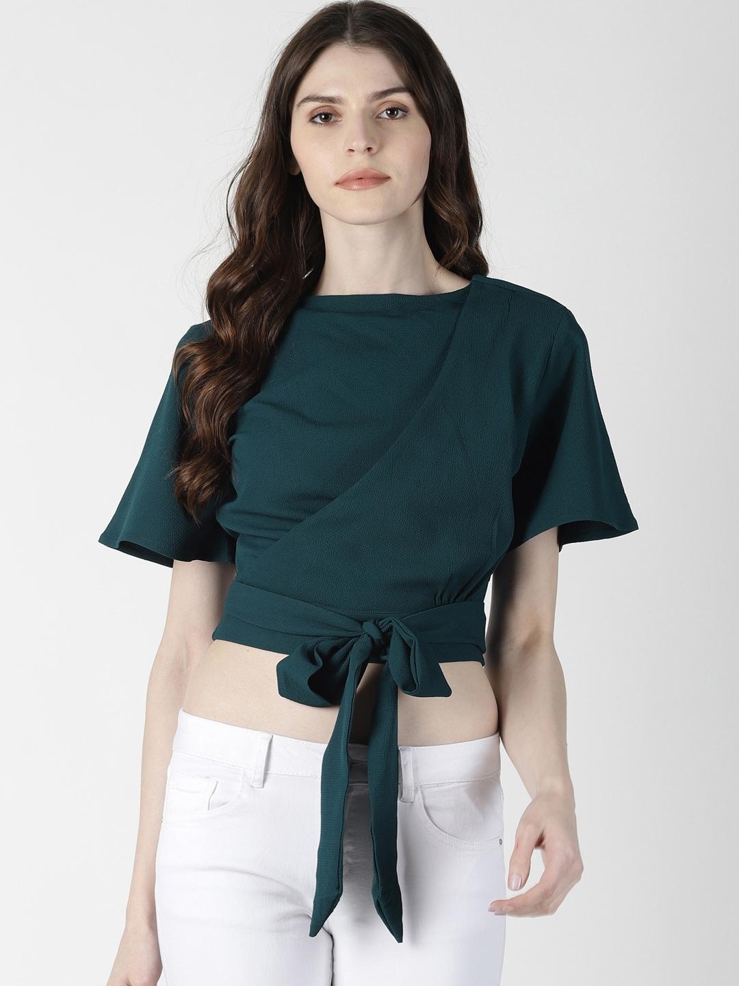 aara-women-green-solid-styled-back-wrap-crop-top