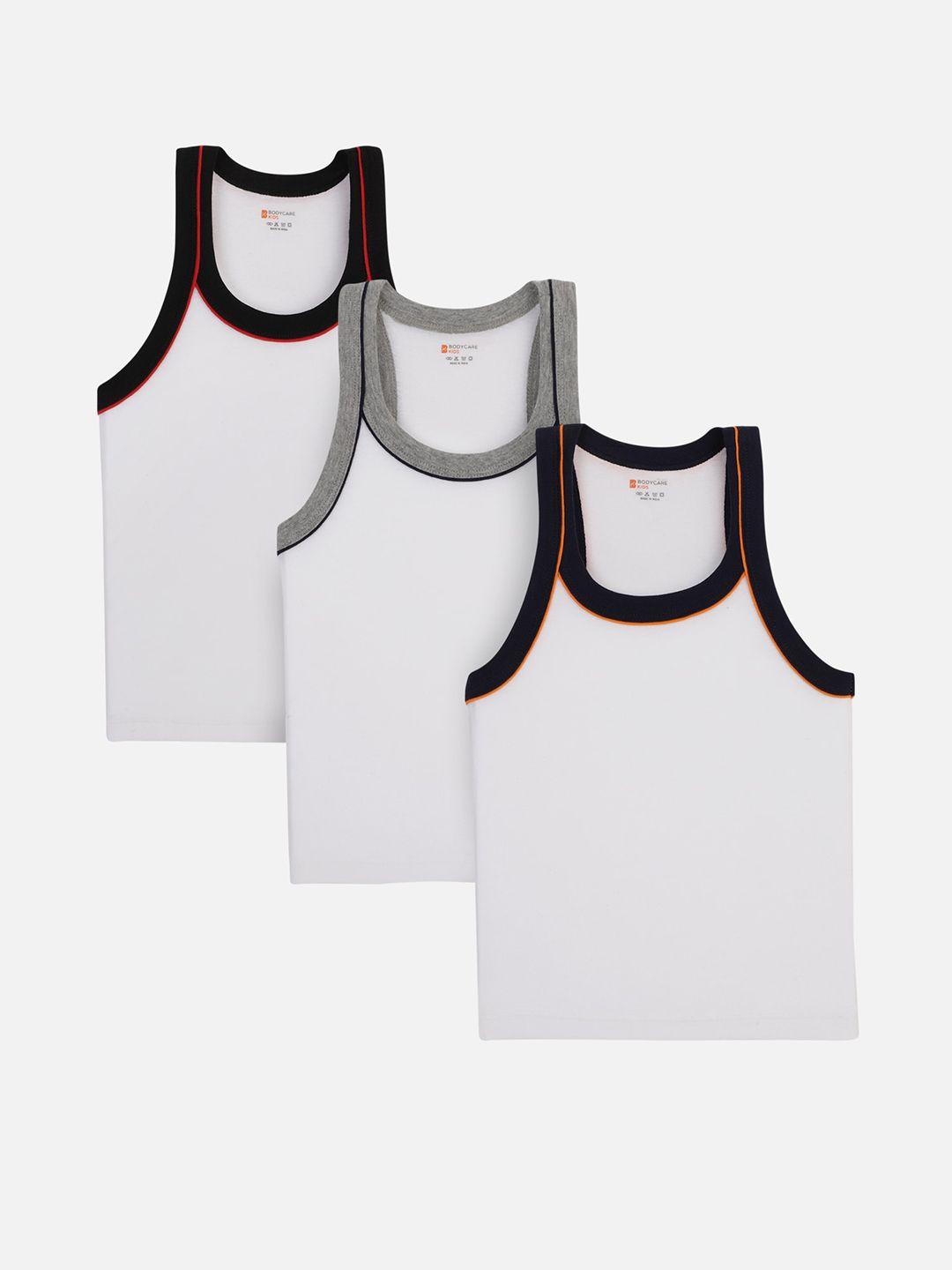 Bodycare Kids Boys Pack Of 3 White Solid Innerwear Vests KGA2011ABC