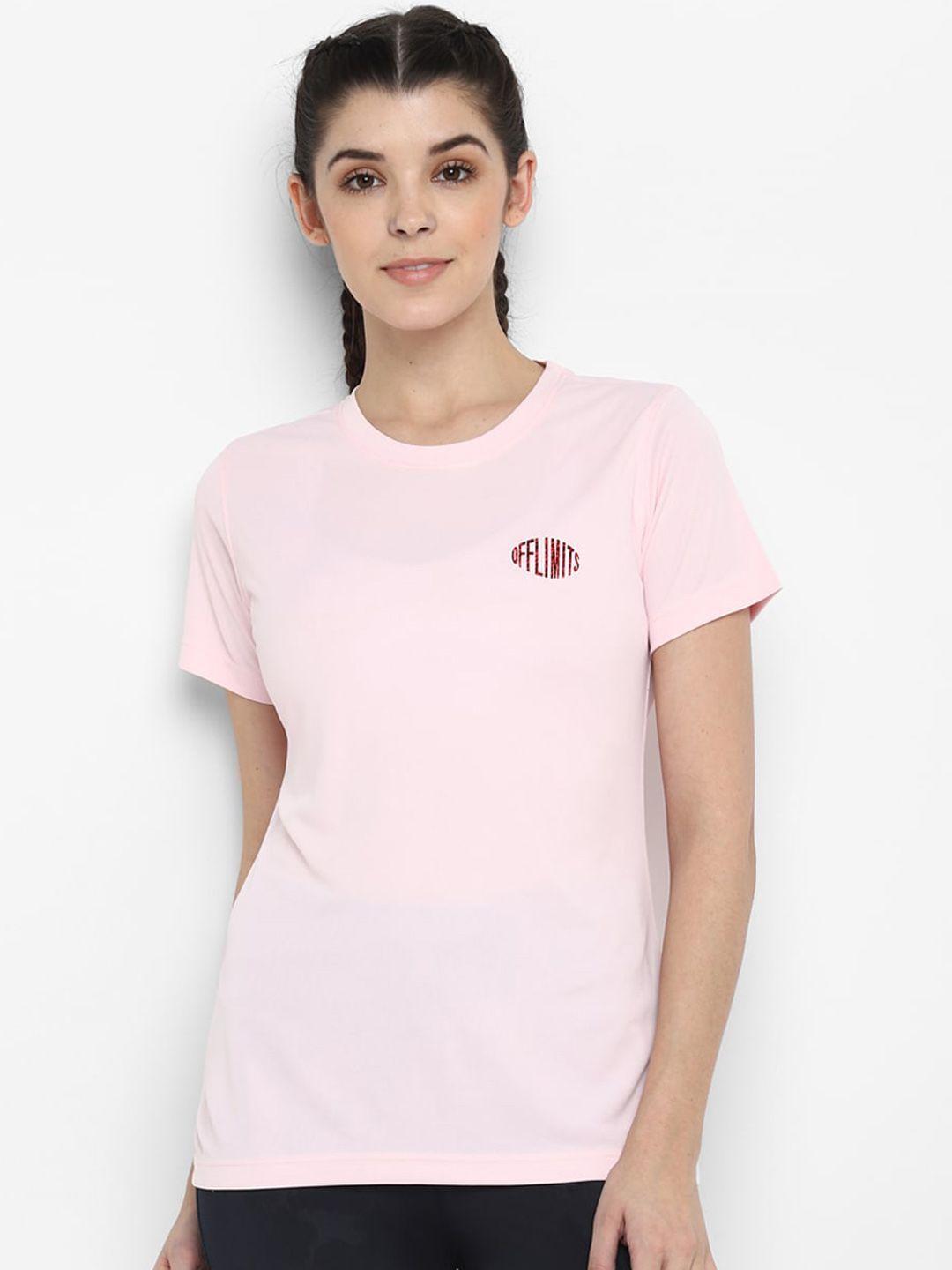 off-limits-women-pink-solid-round-neck-t-shirt