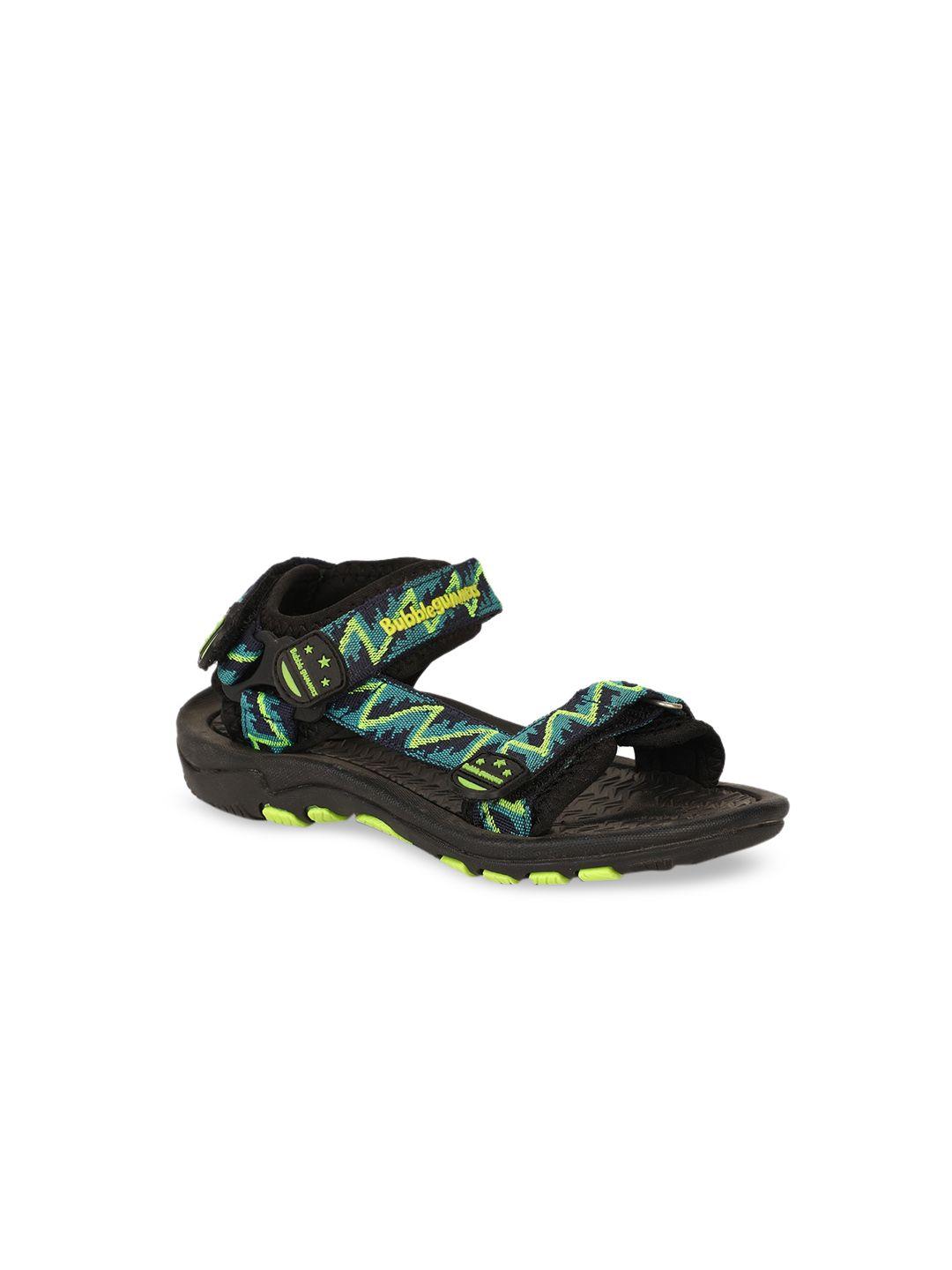 bubblegummers-boys-green-&-black-sports-sandals