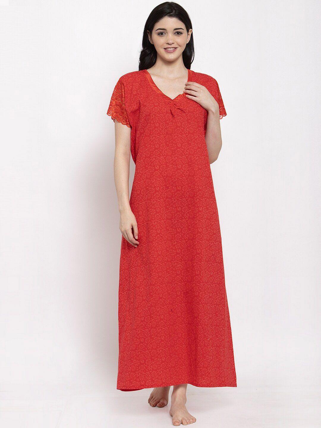 secret-wish-red-floral-printed-nightdress