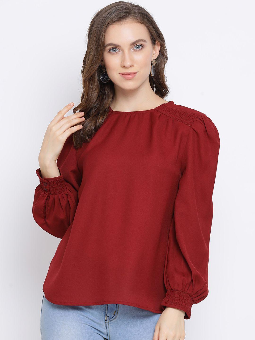 oxolloxo-women-red-solid-top