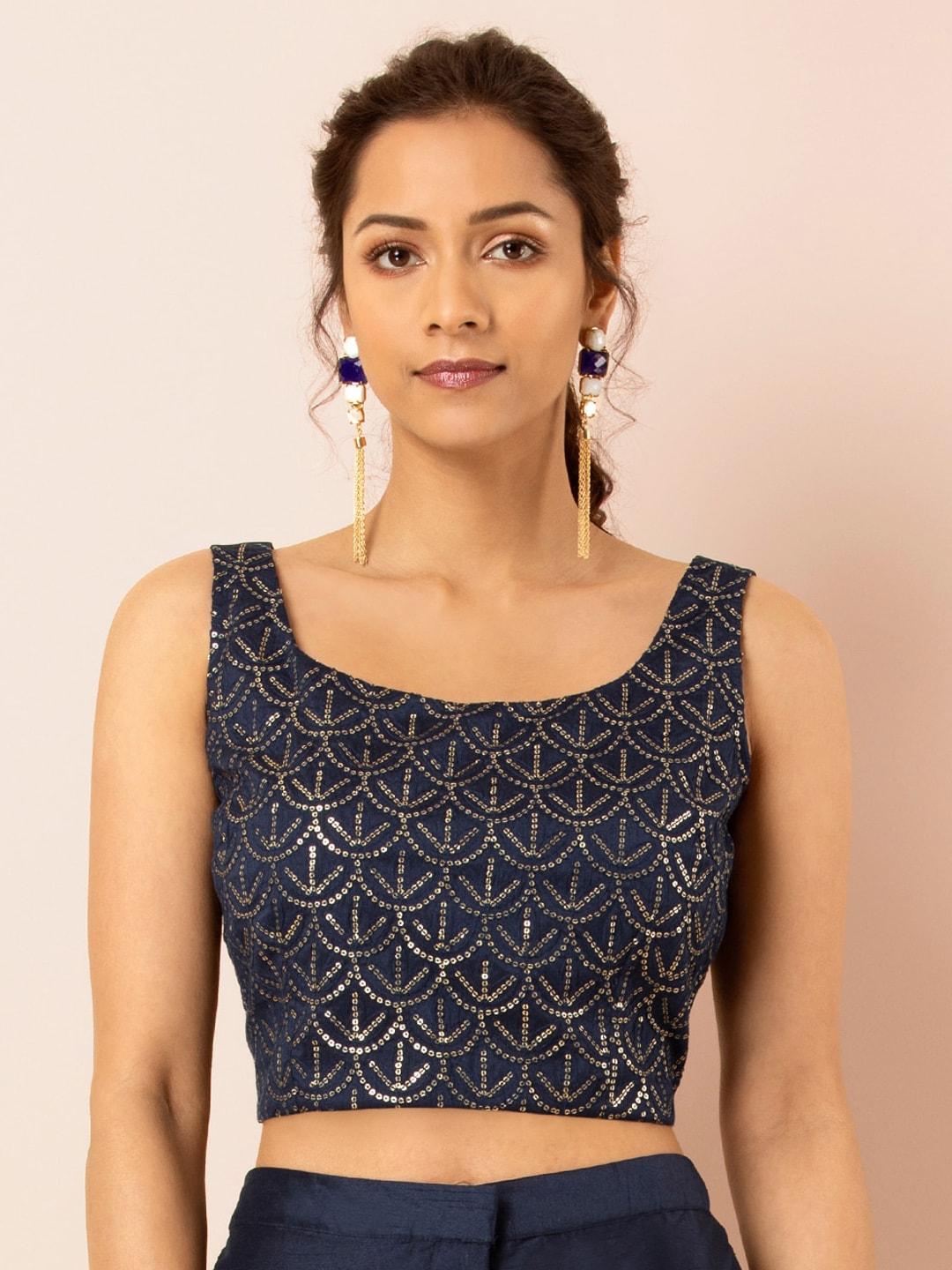 indya-women-blue-printed-ethnic-crop-top