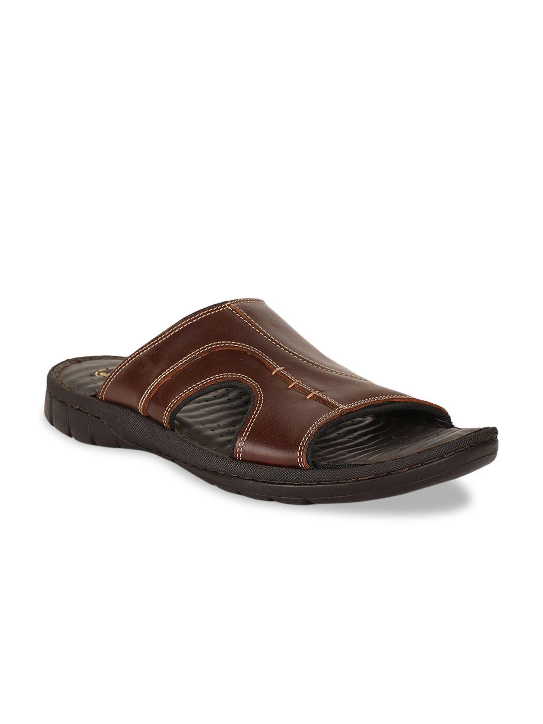 Scholl Men Brown Comfort Leather Sandals
