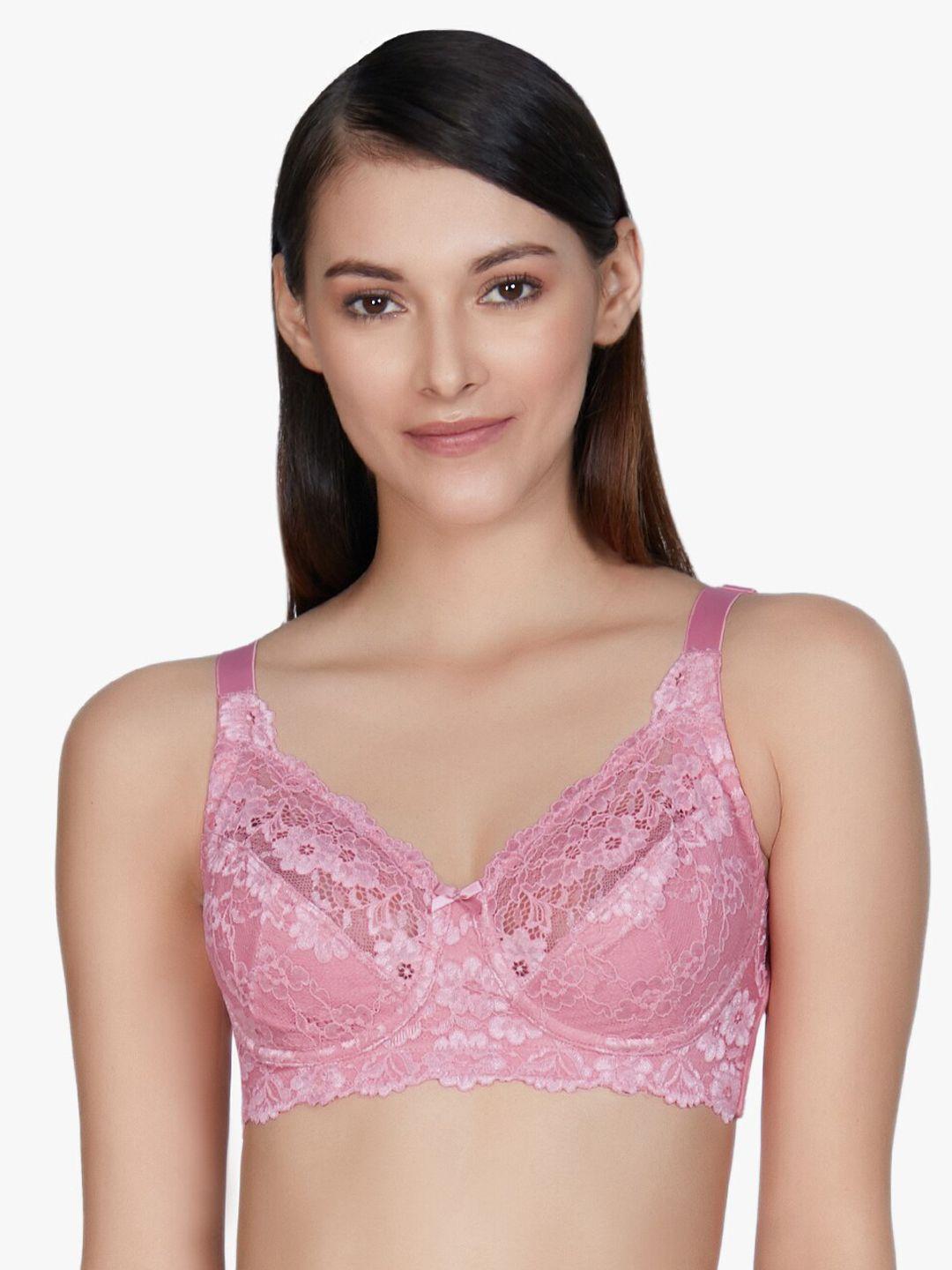 Amante Pink Lace Non-Wired Non Padded Everyday Bra BRA75101