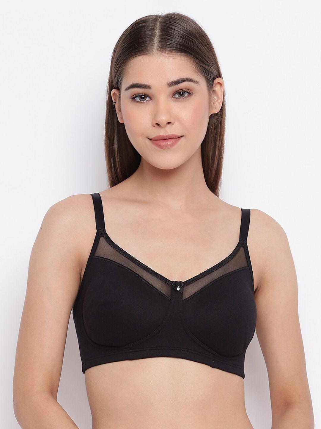 Enamor Black Non-Wired Non Padded Full Coverage Everyday Tshirt Bra A030