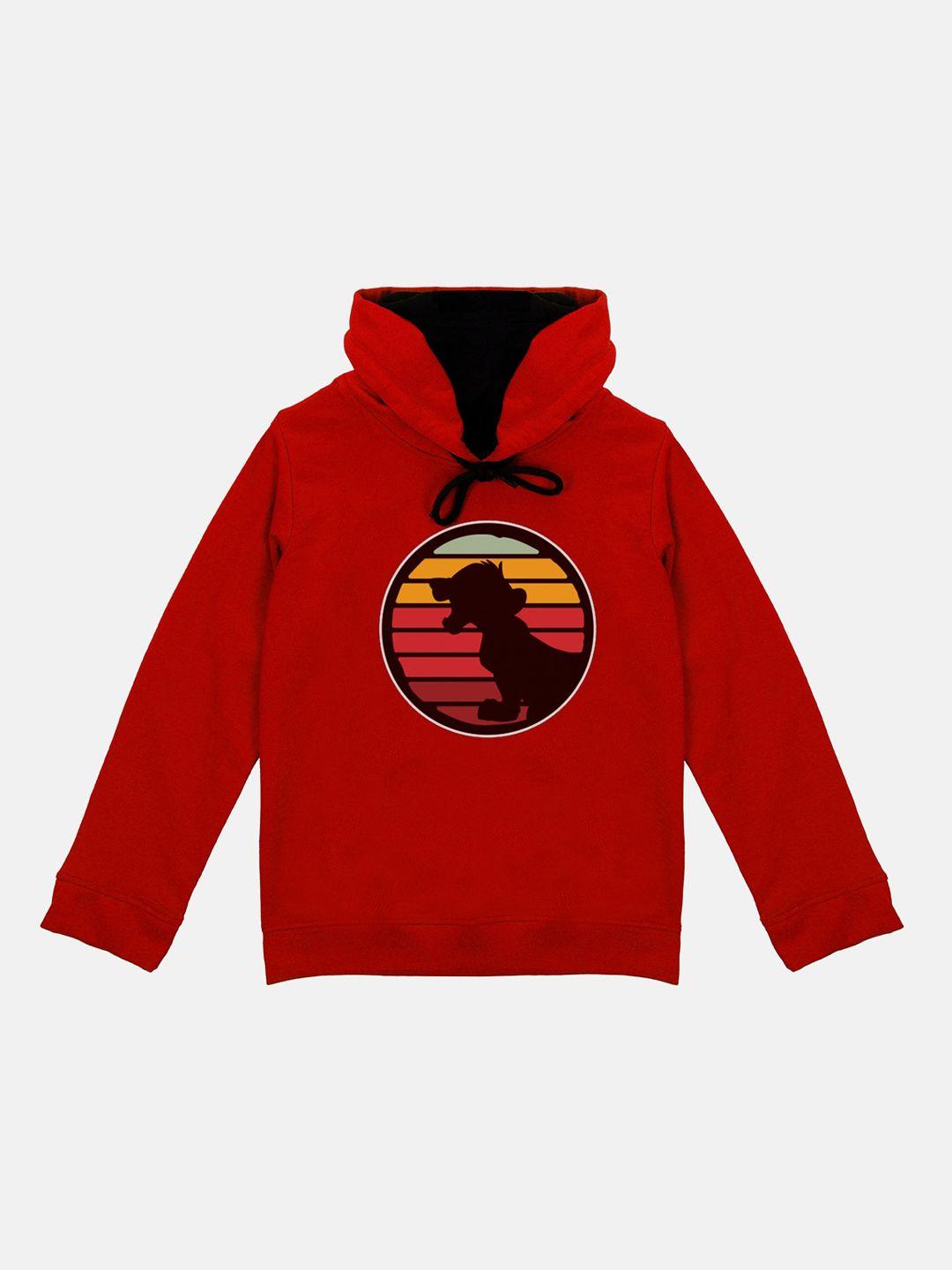 disney-by-wear-your-mind-boys-red-printed-hooded-sweatshirt-with-attached-face-covering