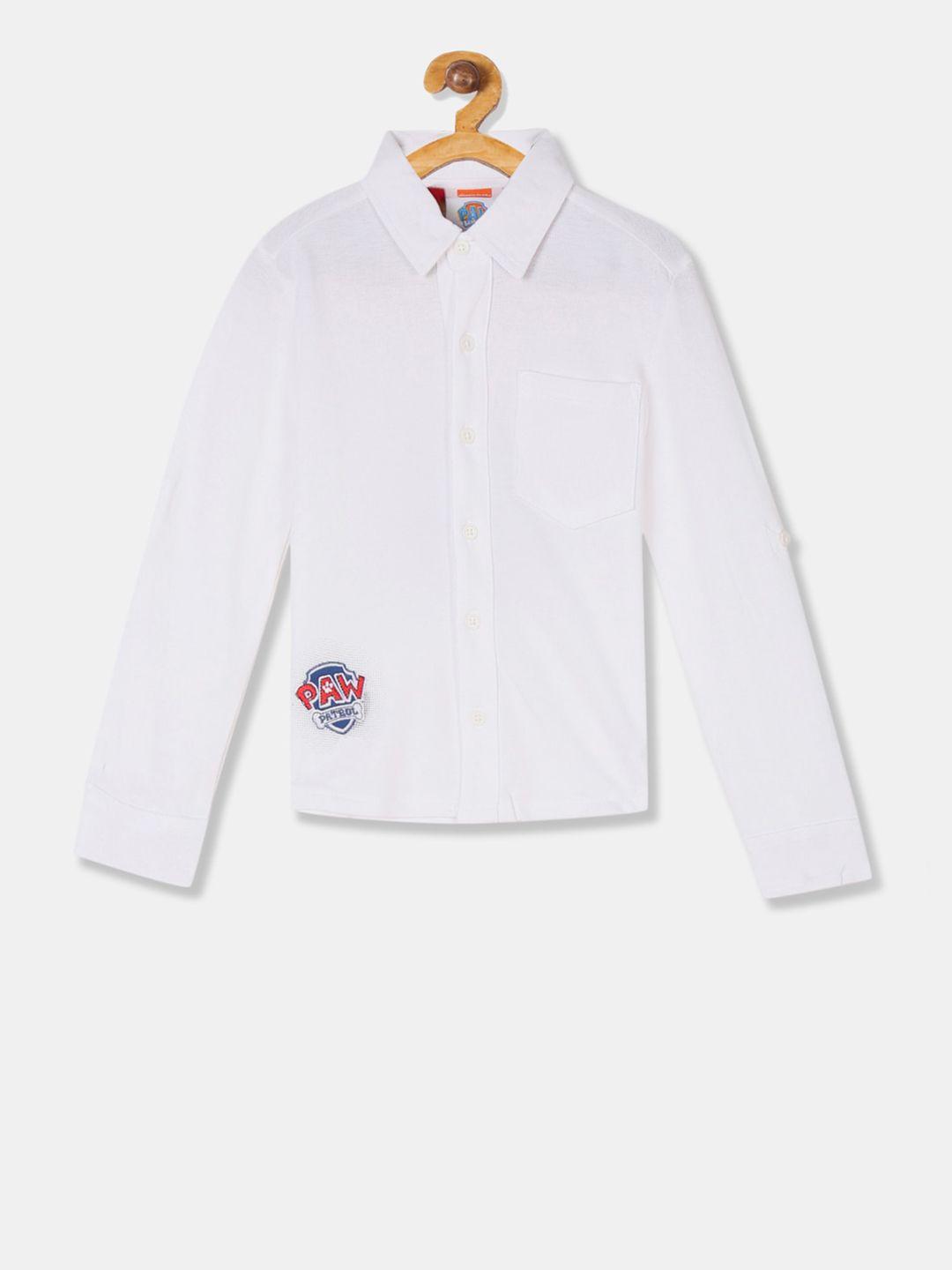 Colt Boys White Regular Fit Solid Casual Shirt