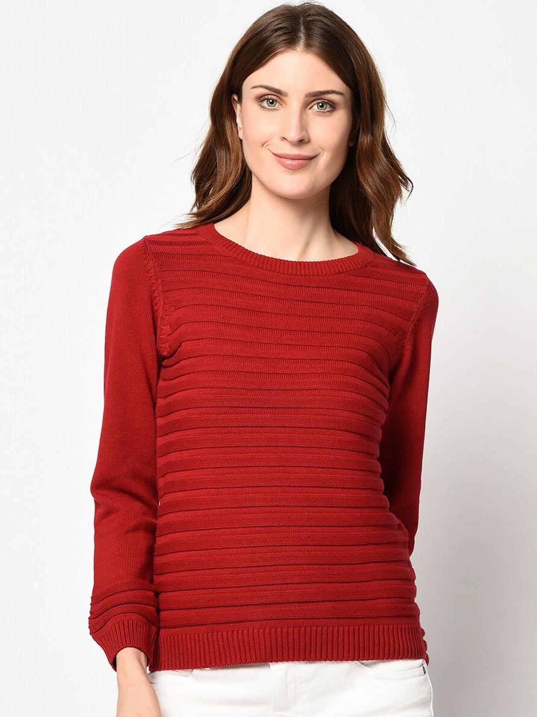 98-degree-north-women-red-solid-pullover-sweater