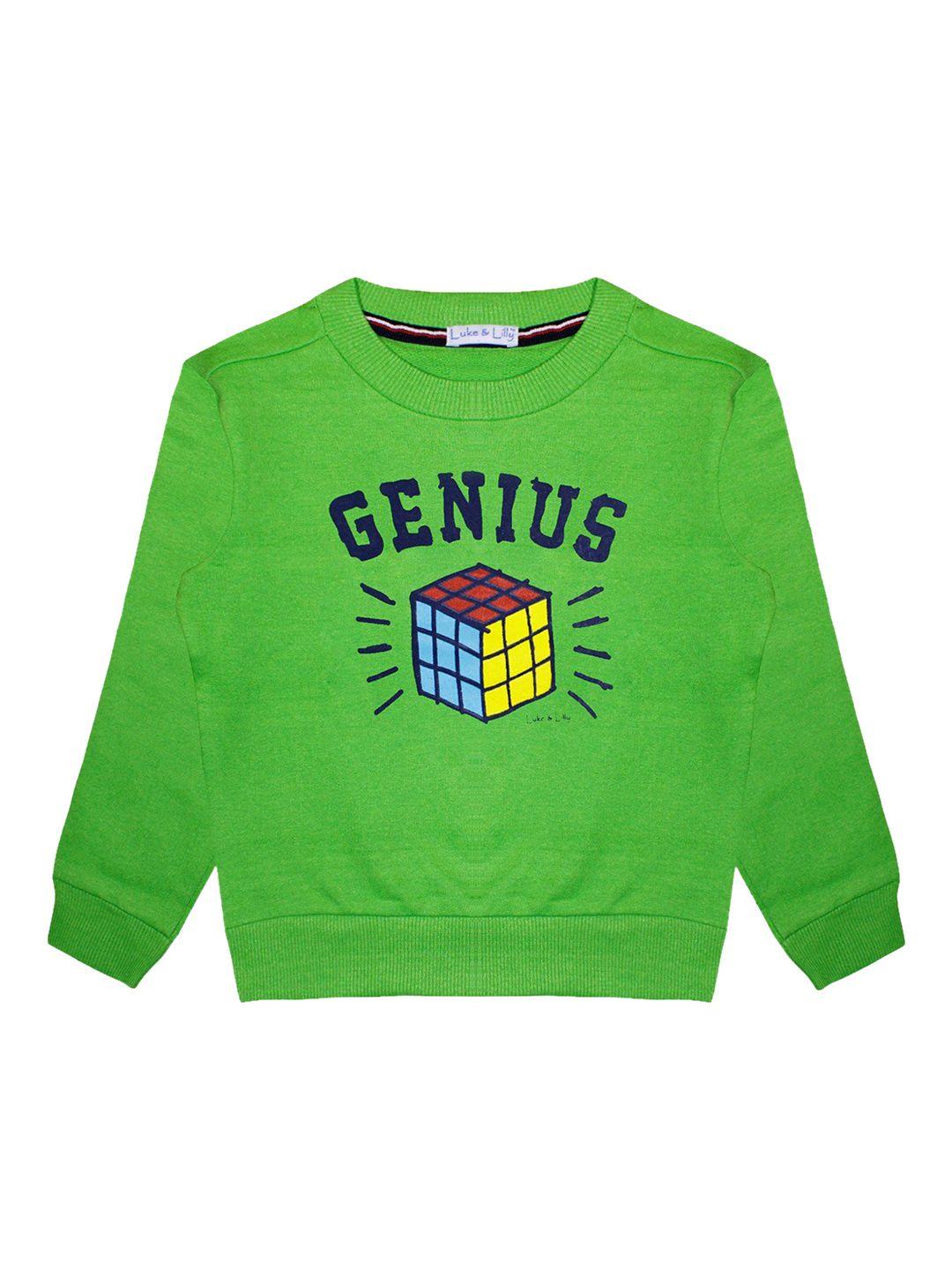 Luke & Lilly Boys Green Printed Sweatshirt