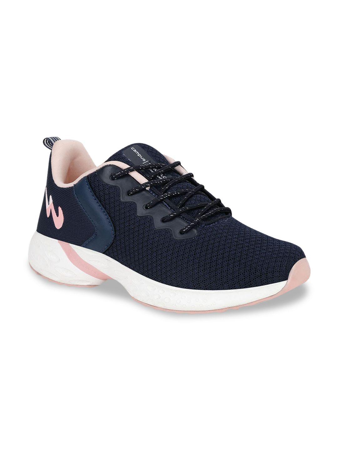 campus-women-navy-blue-&-pink-mesh-running-shoes