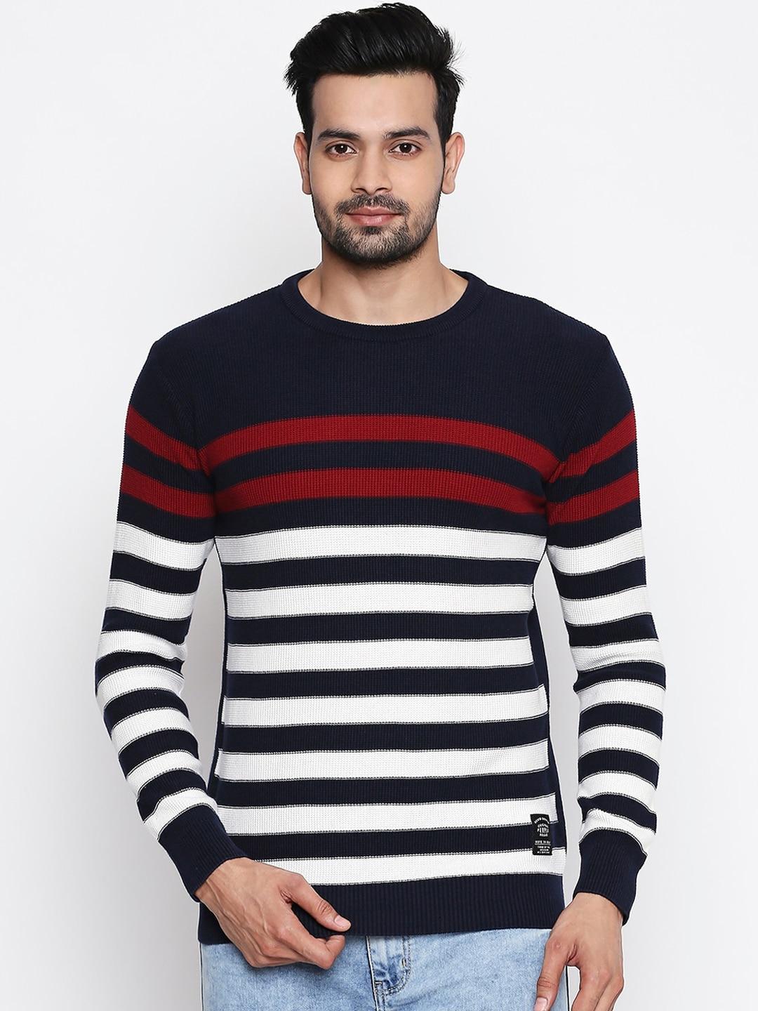 people-men-navy-blue-&-white-striped-pullover-sweater
