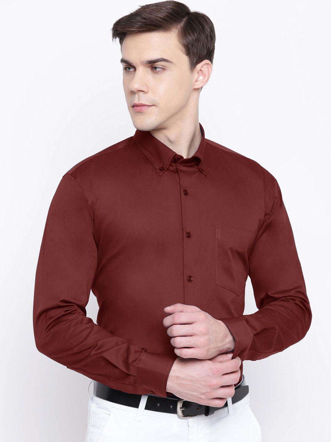 hancock-men-maroon-slim-fit-solid-formal-shirt