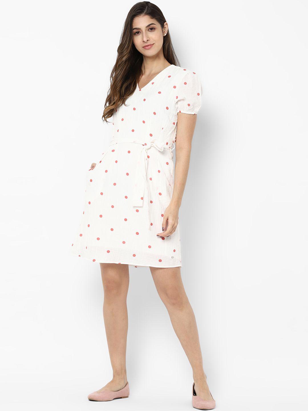 allen-solly-woman-women-white-polka-dot-print-wrap-dress