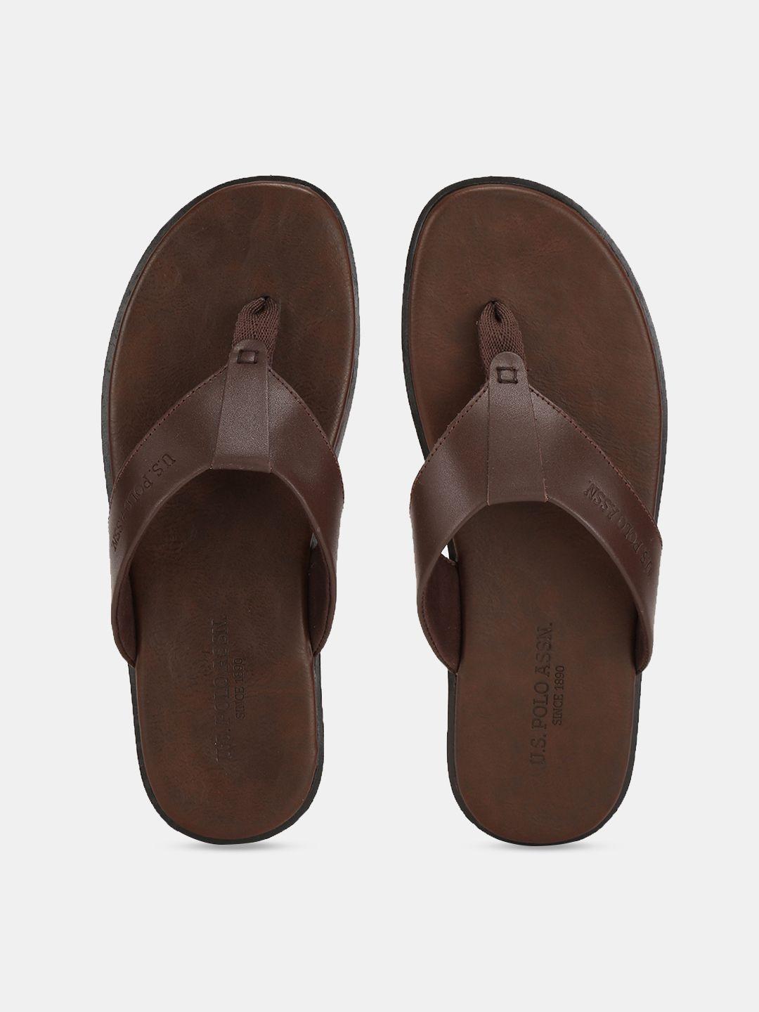 U.S. Polo Assn. Men Brown Solid Comfort Sandals