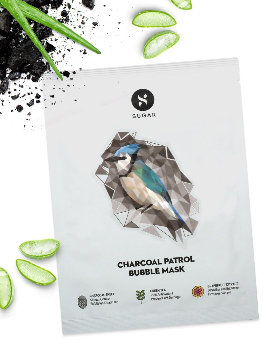 SUGAR Cosmetics Charcoal Patrol Bubble Mask with Green Tea & Grapefruit Extracts - 20 g