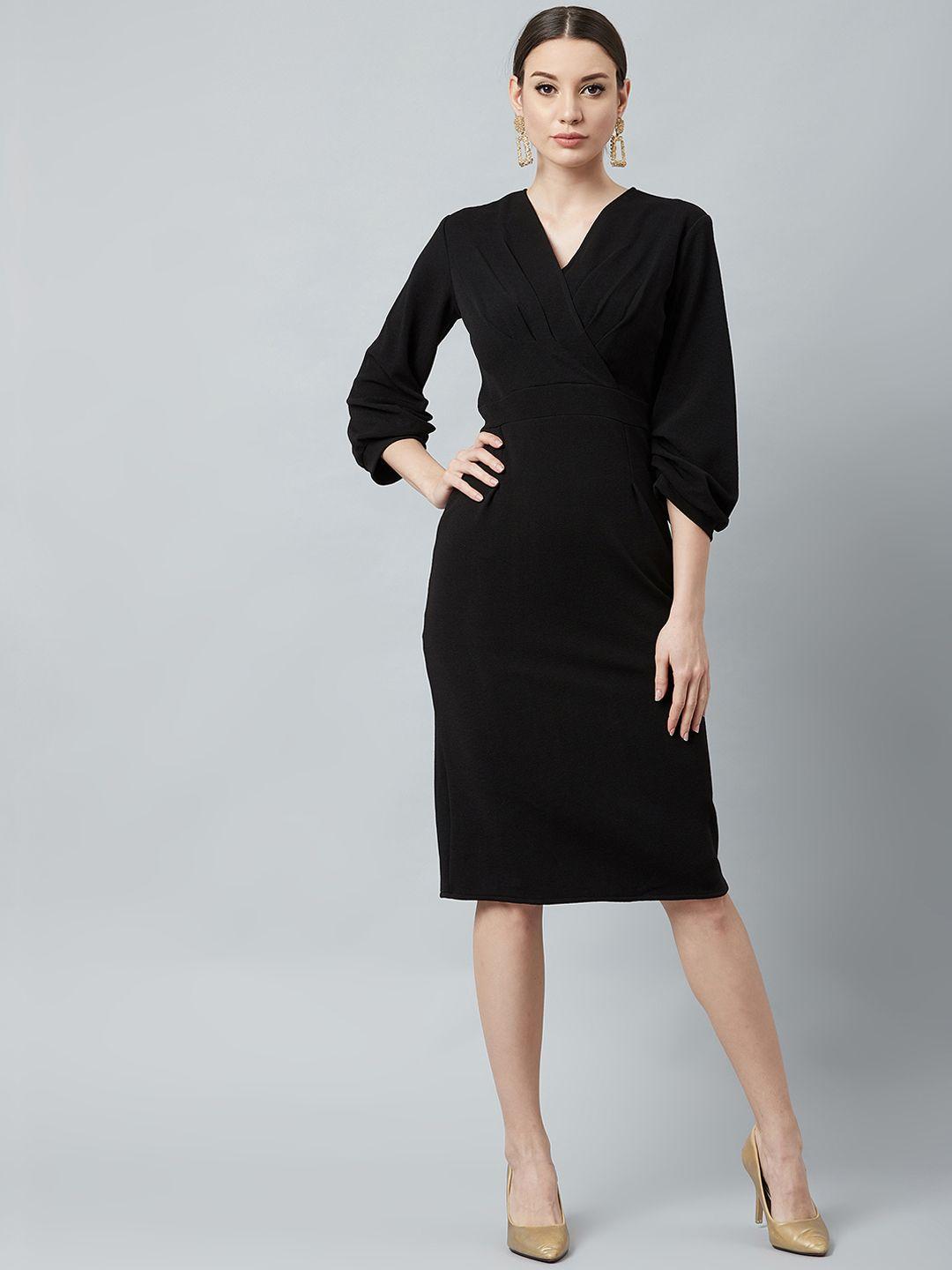 athena-women-black-solid-sheath-dress