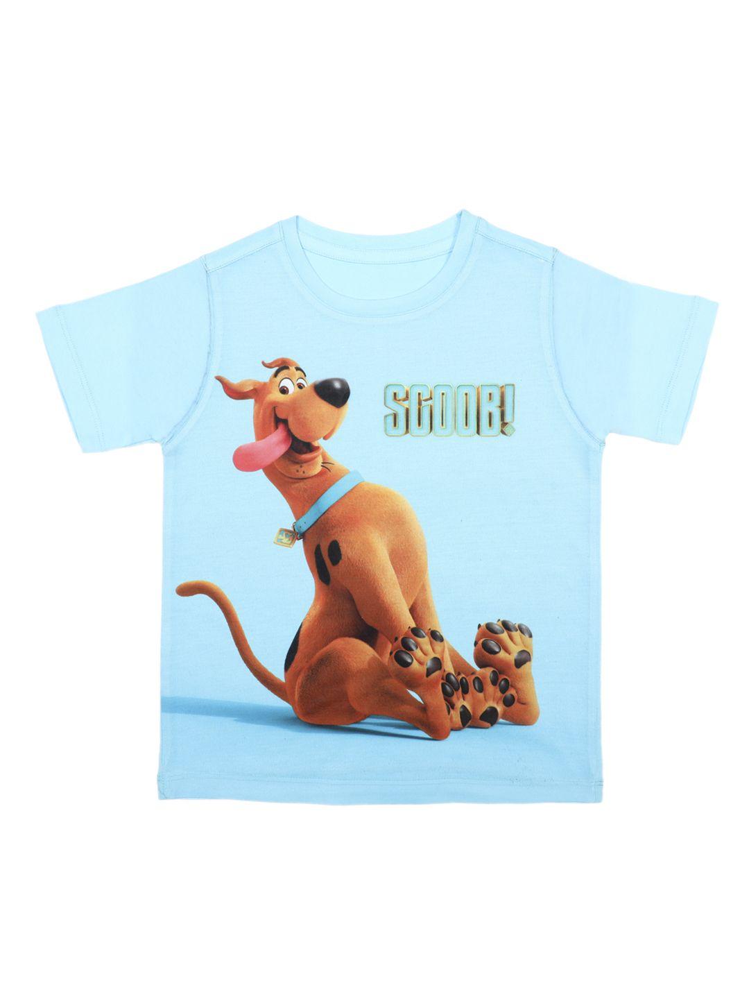 Scooby-Doo Boys Blue & Brown Printed Round Neck T-shirt
