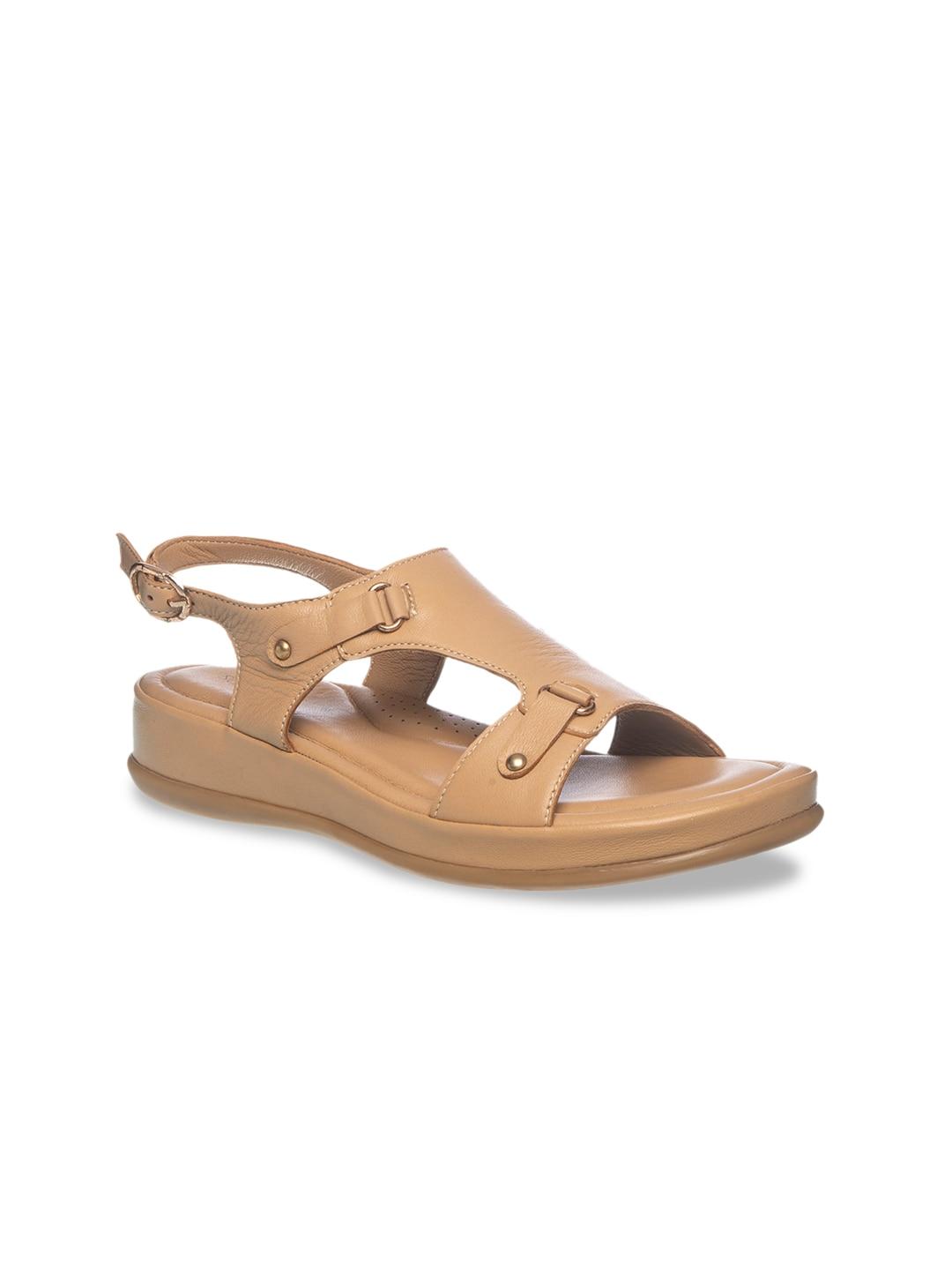 khadims-women-beige-solid-leather-comfort-heels