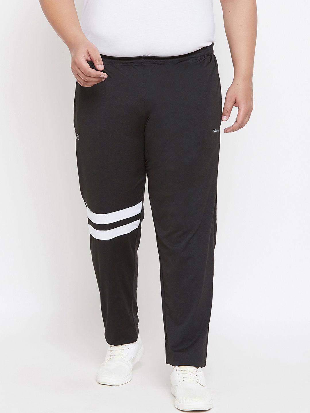 bigbanana-plus-size-men-black-solid-antimicrobial-straight-fit-track-pants