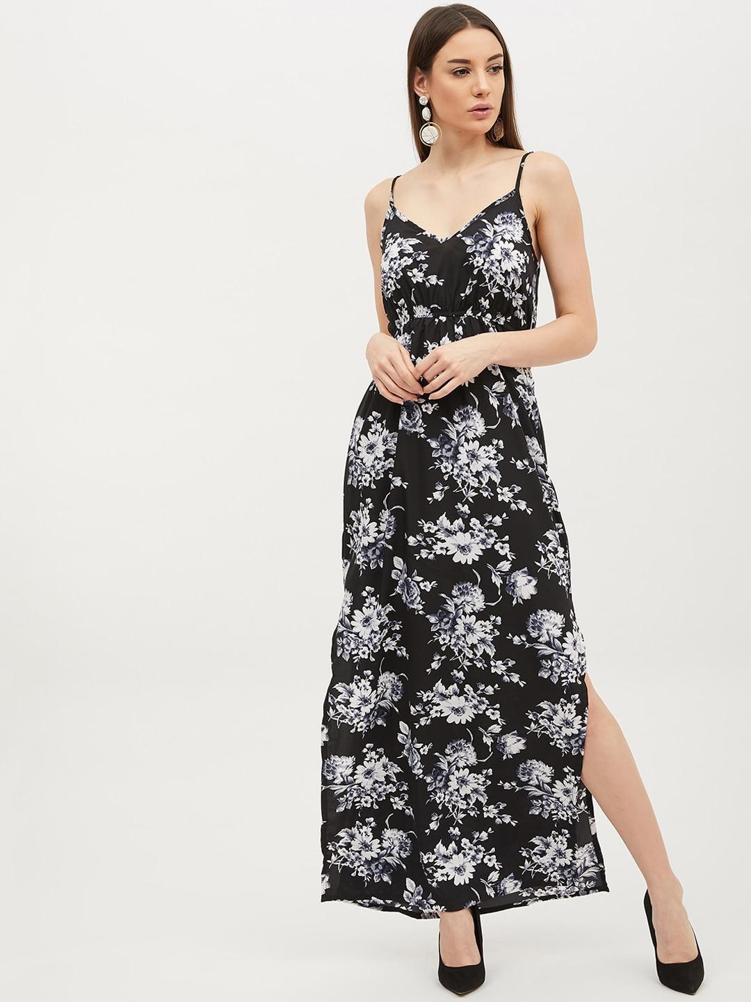 harpa-women-black-&-white-floral-print-maxi-dress
