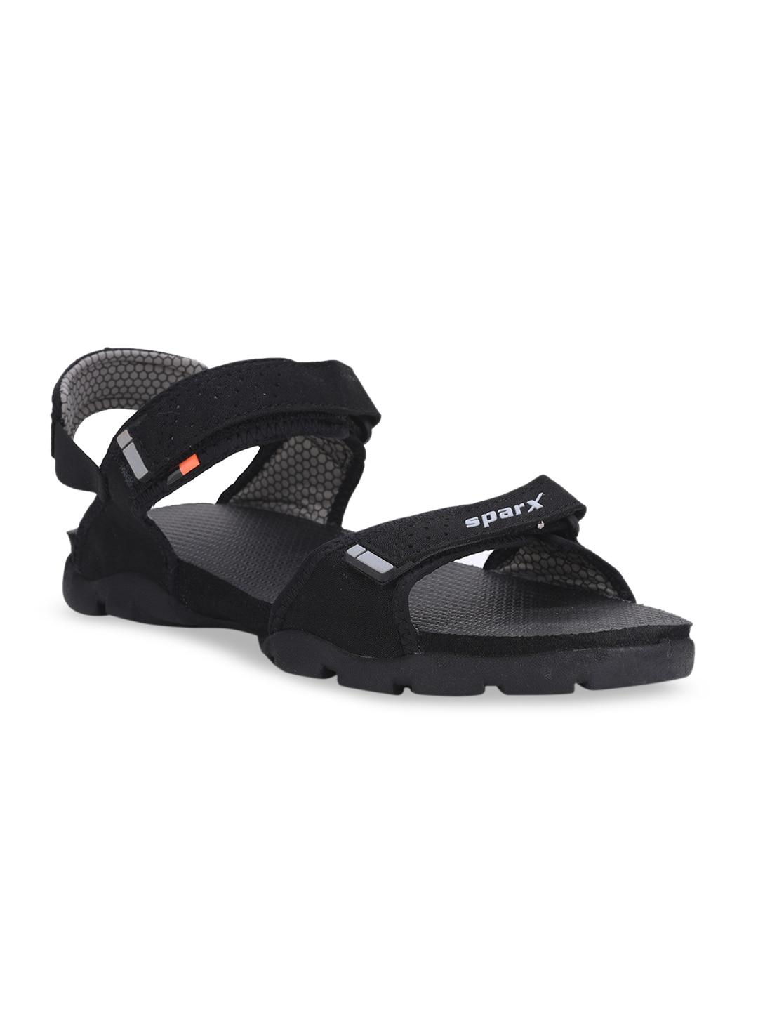 Sparx Men Black & Grey Solid Sports Sandals