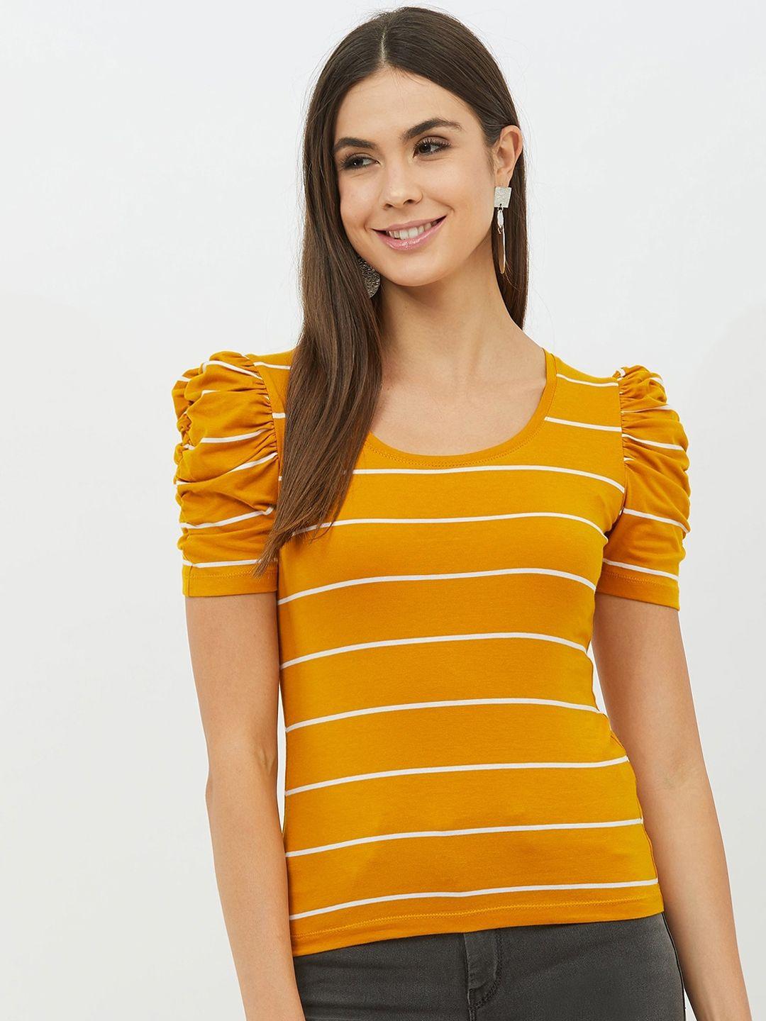 harpa-women-mustard-yellow-striped-top