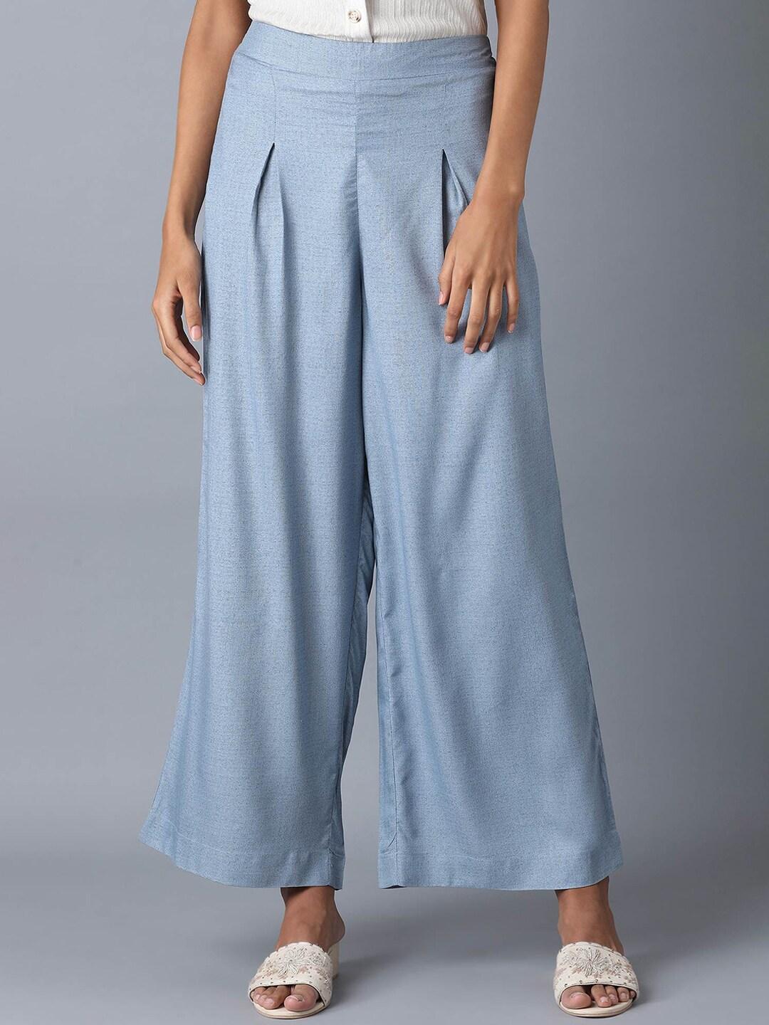 w-women-blue-printed-denim-parallel-pants