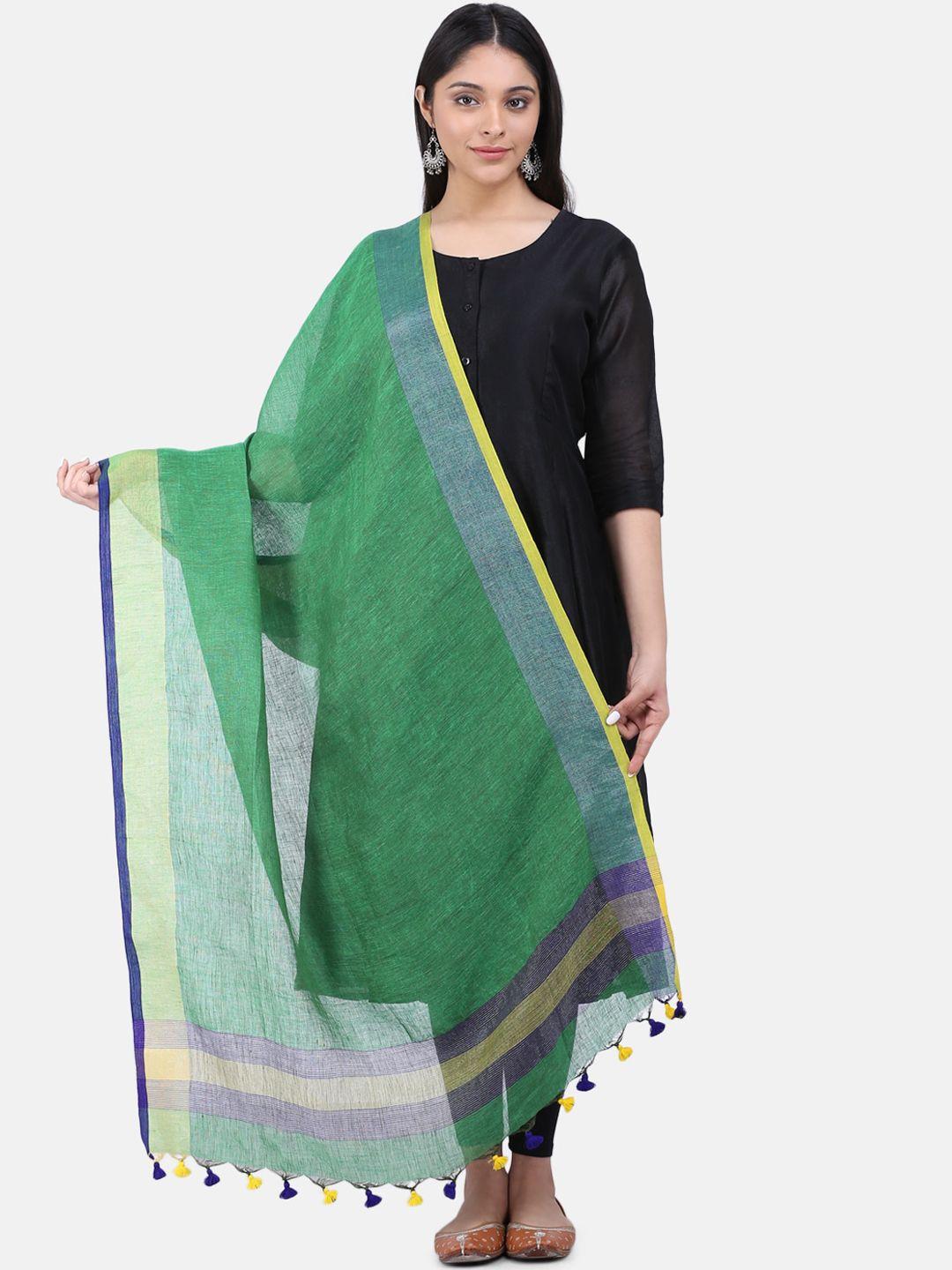 the-weave-traveller-green-solid-dupatta