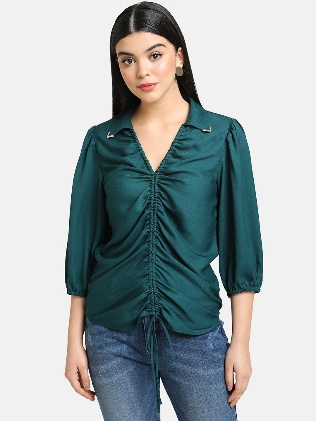 Kazo Green Shirt Style Top
