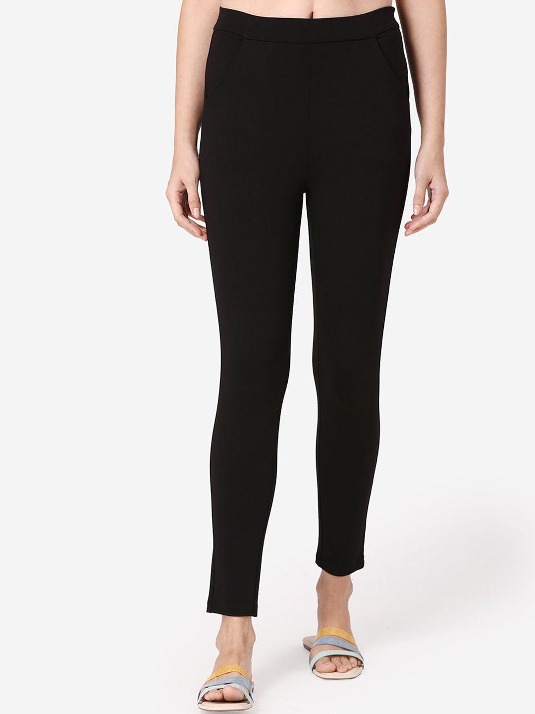 Mode by Red Tape Women Black Solid Relaxed-Fit Treggings