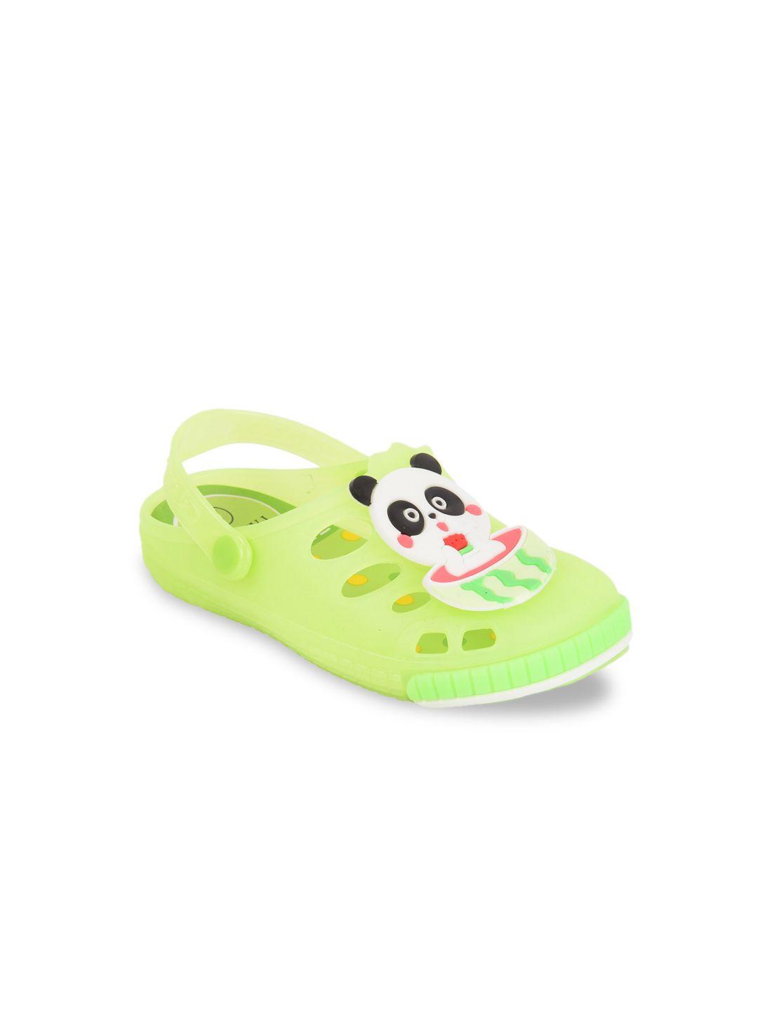 Yellow Bee Boys Fluorescent Green Printed LED Clogs