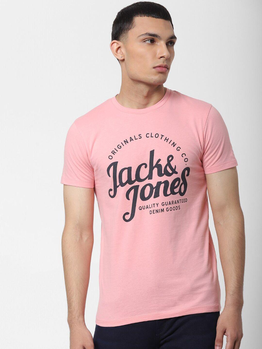jack-&-jones-men-pink-brand-logo-printed-round-neck-t-shirt