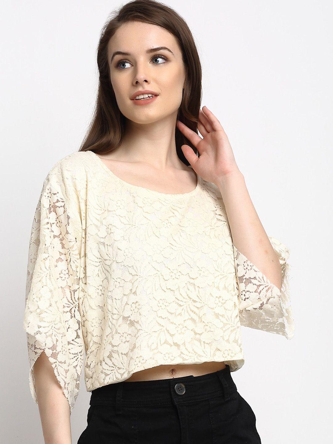 just-wow-cream-coloured-bell-sleeves-lace-boxy-crop-top