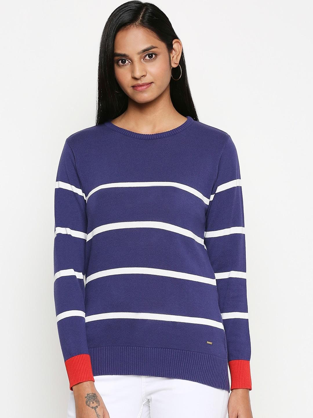 people-women-navy-blue-striped-pullover-sweater