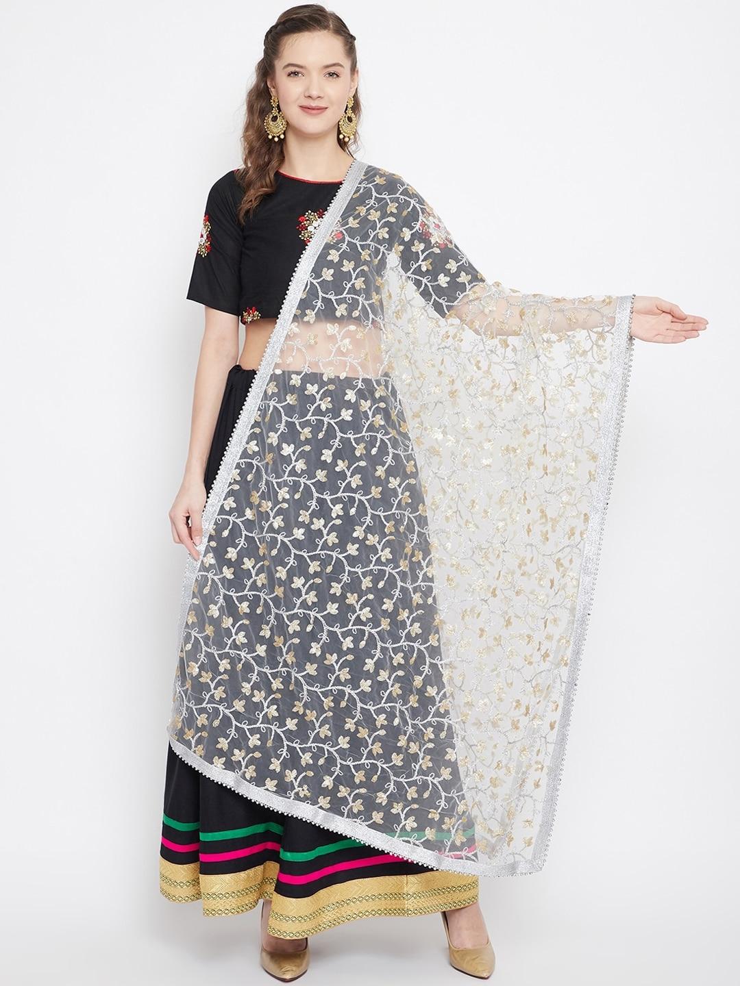 clora-creation-white-&-gold-toned-embroidered-dupatta
