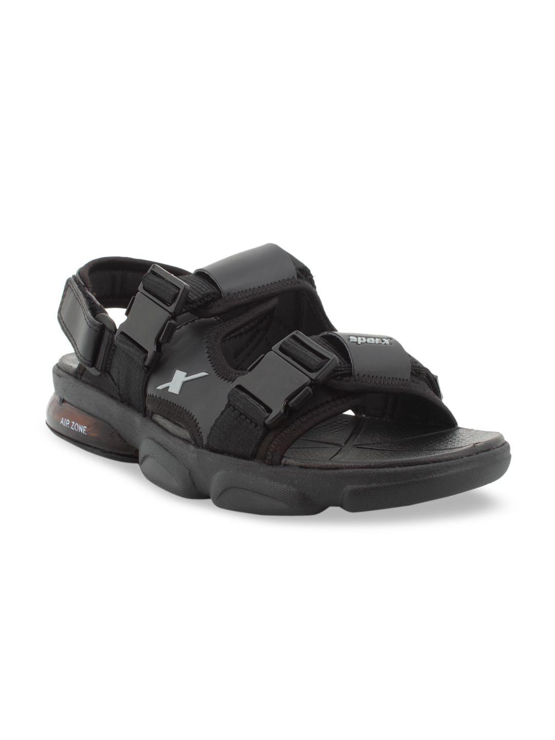 sparx-men-black-solid-sports-sandals