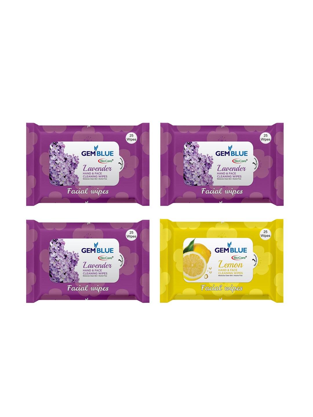 GEMBLUE BioCare Set of 4 Lavender & Lemon Facial Wipes