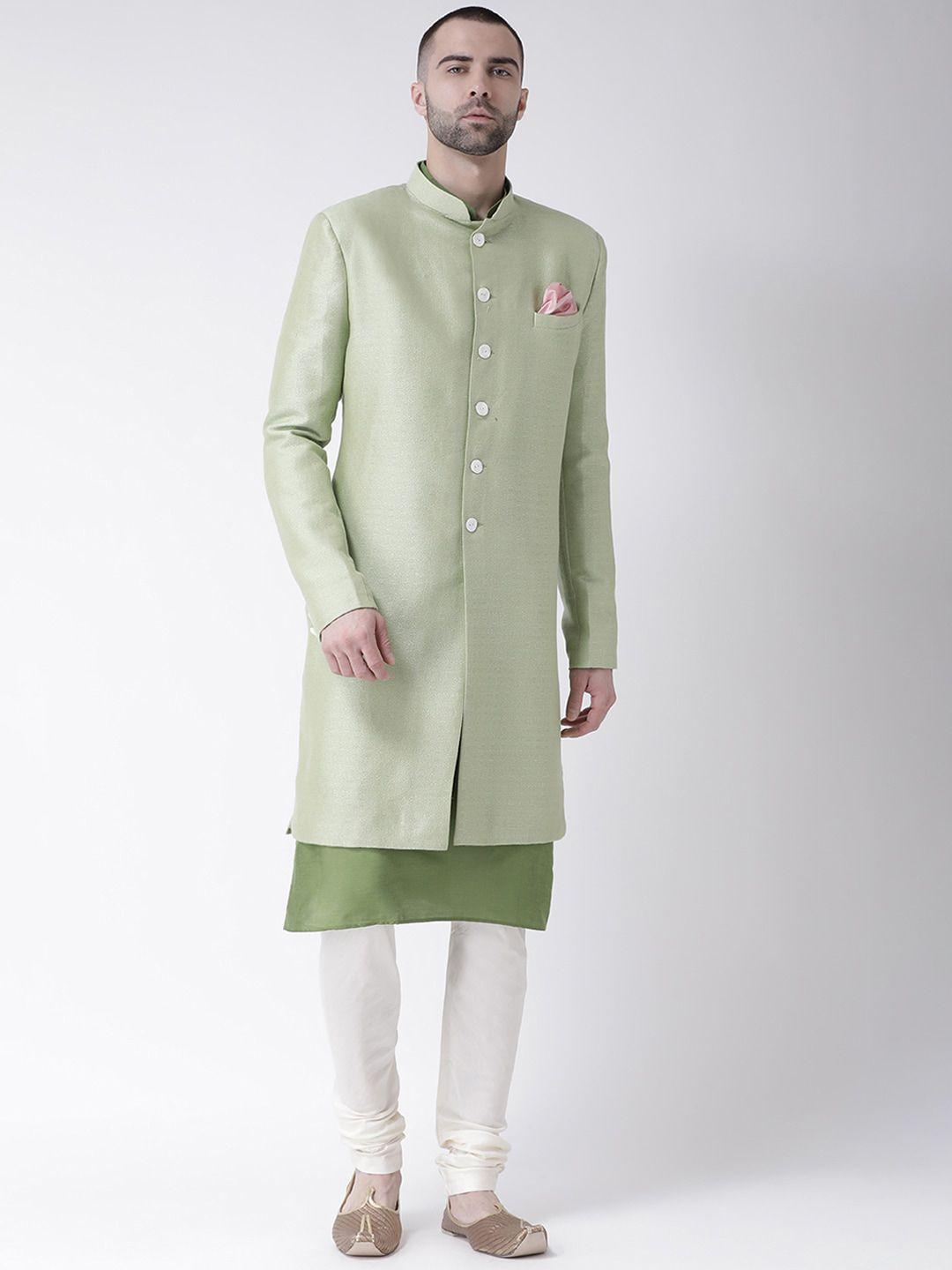 kisah-men-green-self-design-sherwani-set
