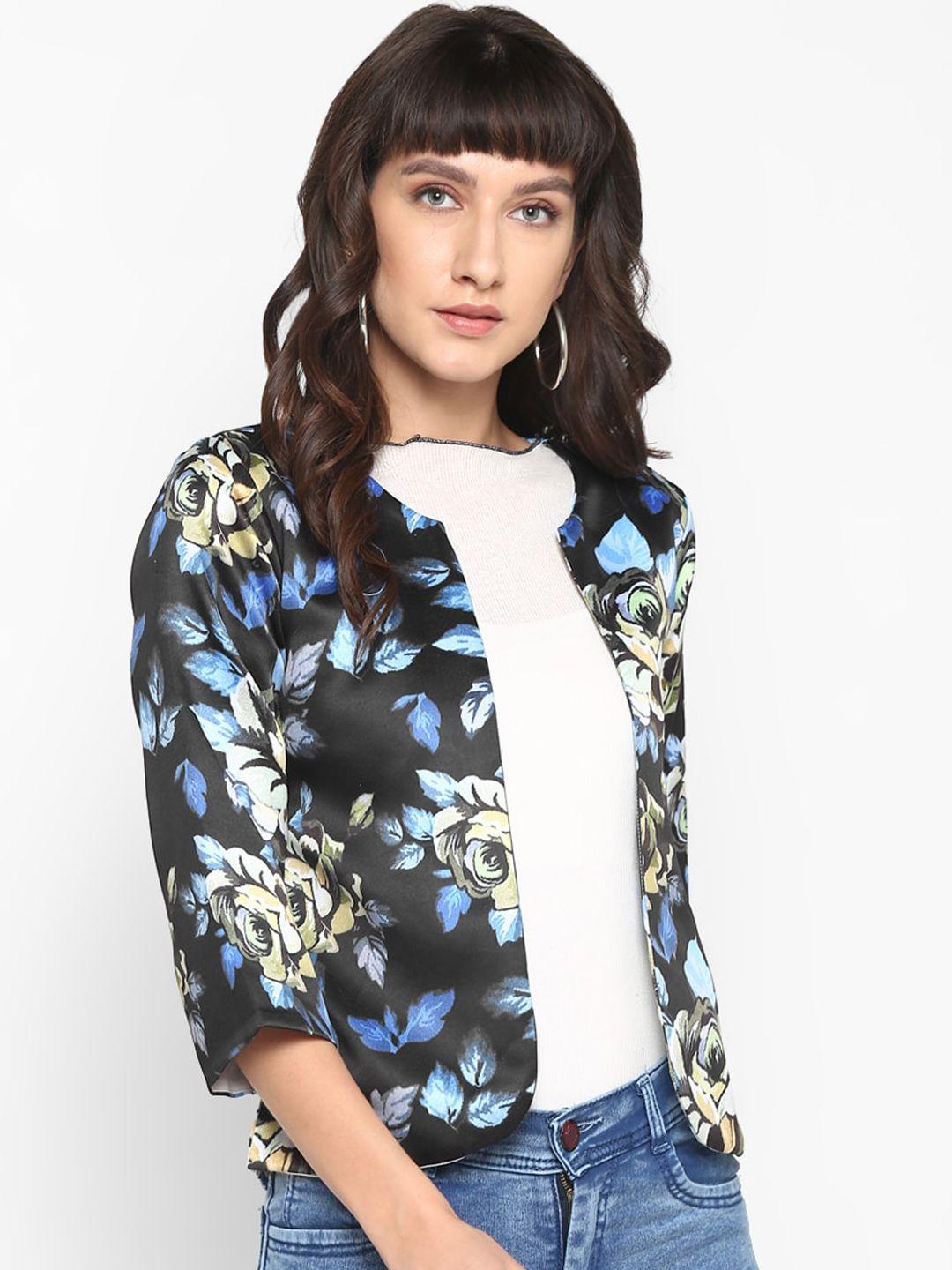 hangup-women-black-&-blue-floral-print-lightweight-open-front-jacket